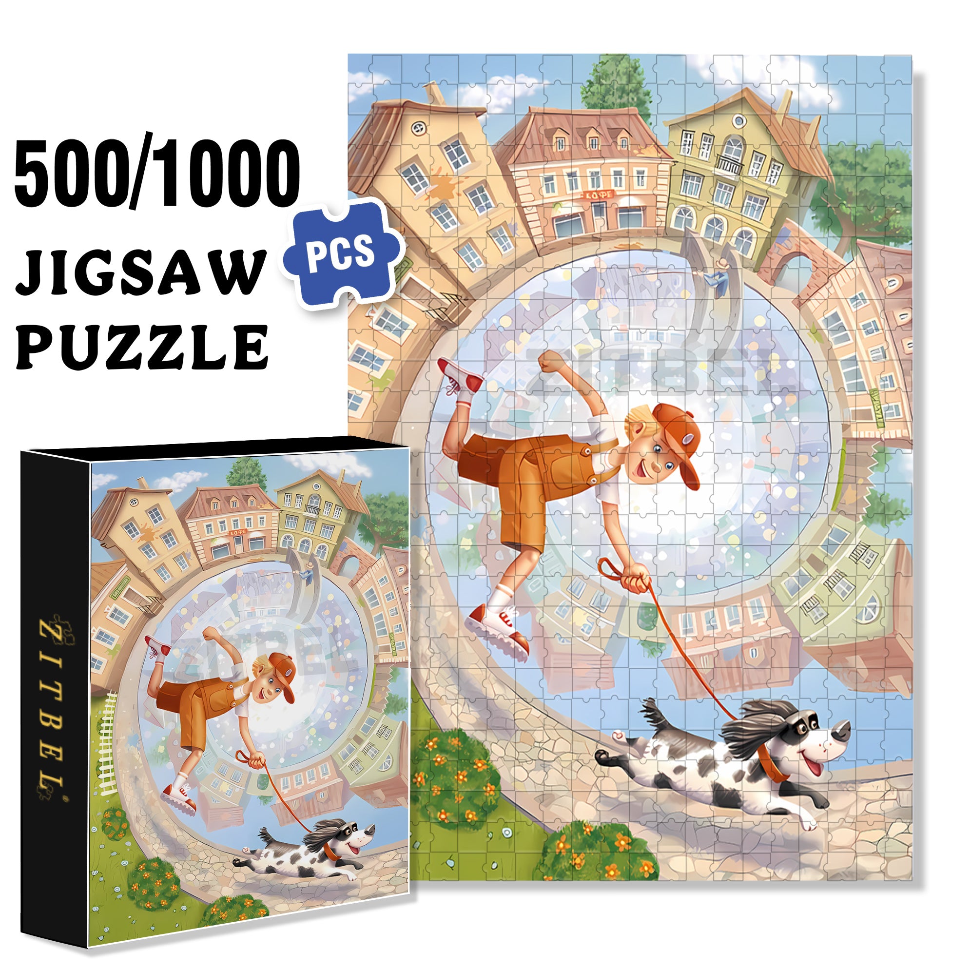 Running In The Wind 500pcs/1000pcs Jigsaw Puzzle, Scratch-Resistant, Interactive Family Game & Brain-Boosting DIY Decor, Perfect for Halloween, Christmas & New Year Gifts, Family Puzzle Game