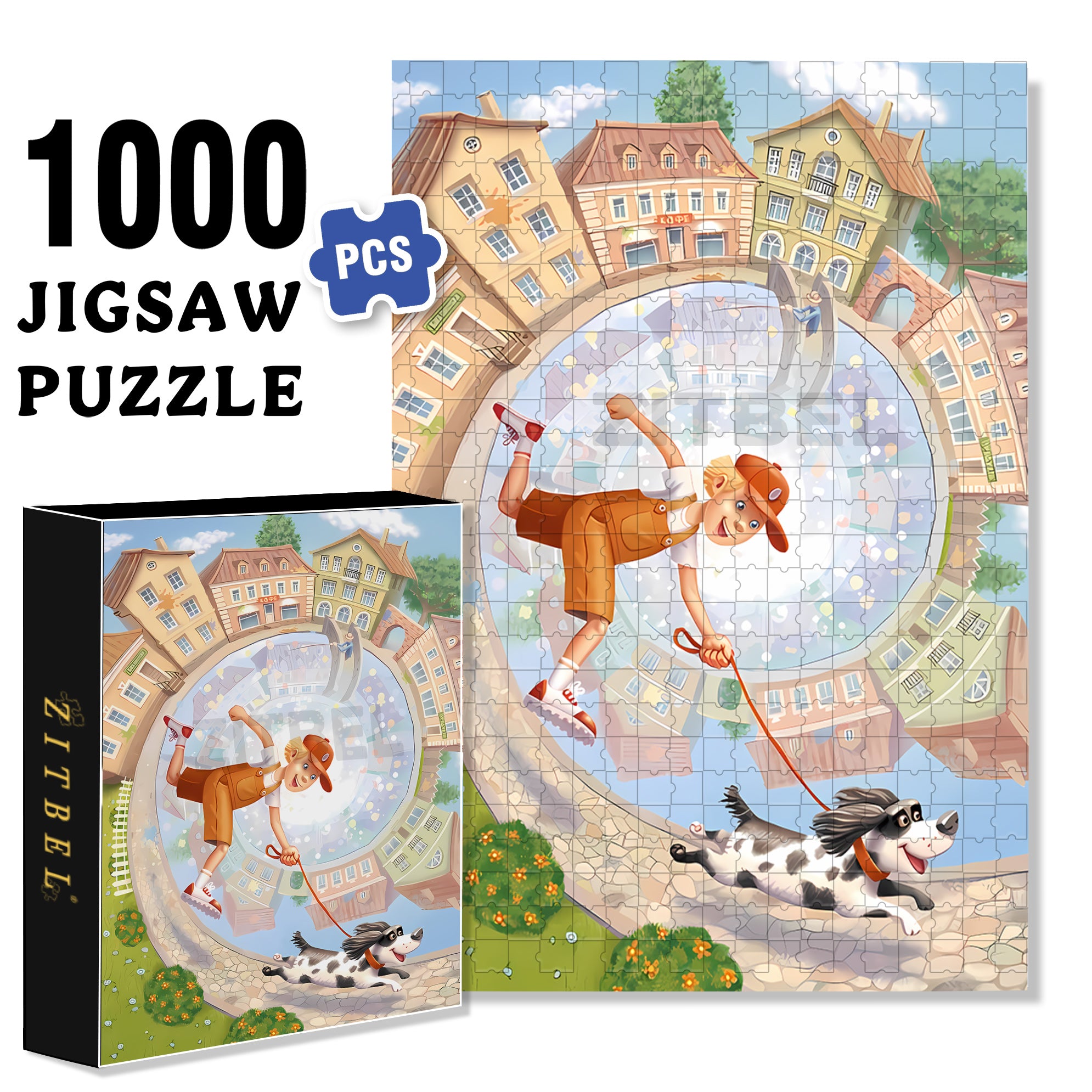 Running In The Wind 500pcs/1000pcs Jigsaw Puzzle, Scratch-Resistant, Interactive Family Game & Brain-Boosting DIY Decor, Perfect for Halloween, Christmas & New Year Gifts, Family Puzzle Game