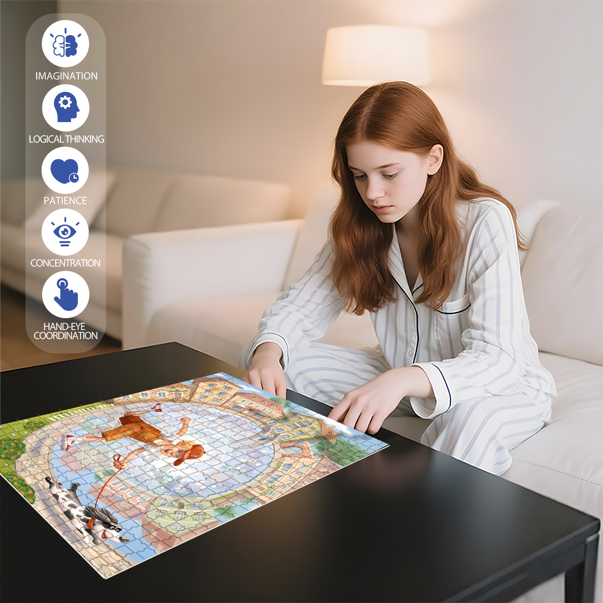 Running In The Wind 500pcs/1000pcs Jigsaw Puzzle, Scratch-Resistant, Interactive Family Game & Brain-Boosting DIY Decor, Perfect for Halloween, Christmas & New Year Gifts, Family Puzzle Game