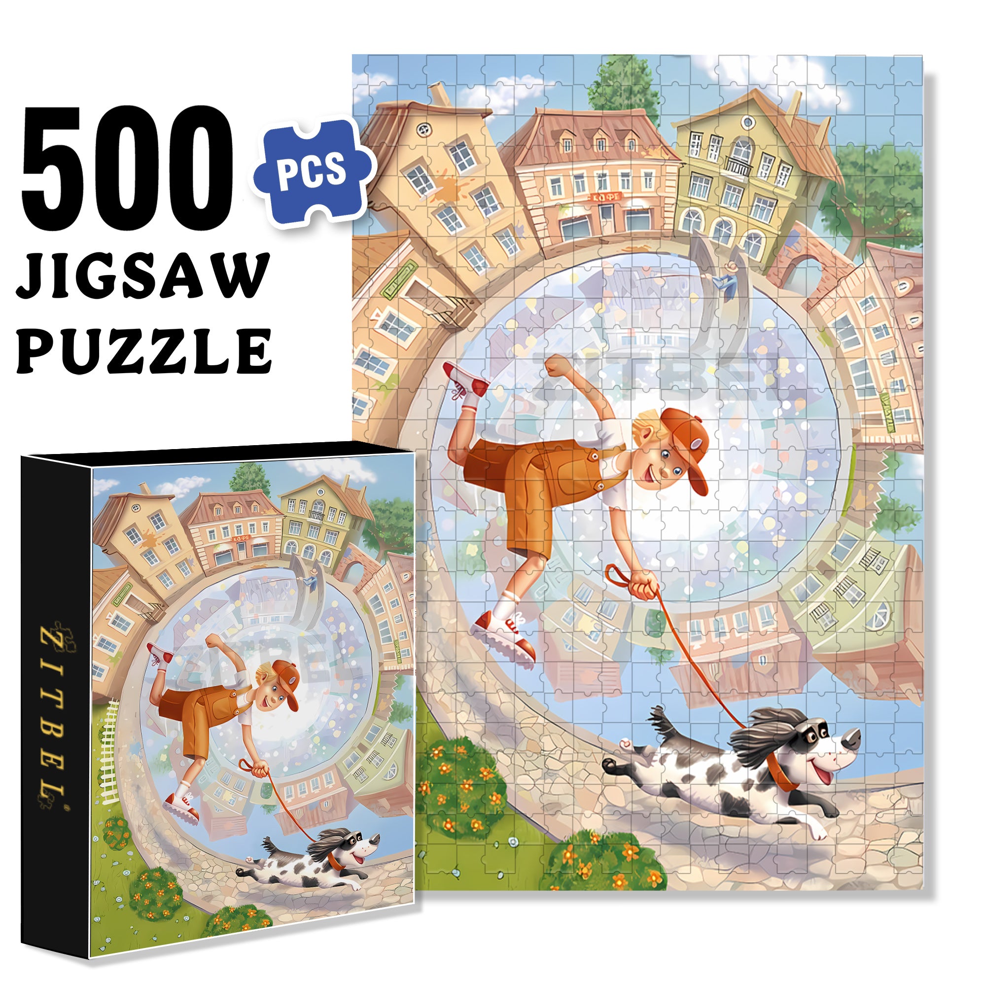 Running In The Wind 500pcs/1000pcs Jigsaw Puzzle, Scratch-Resistant, Interactive Family Game & Brain-Boosting DIY Decor, Perfect for Halloween, Christmas & New Year Gifts, Family Puzzle Game