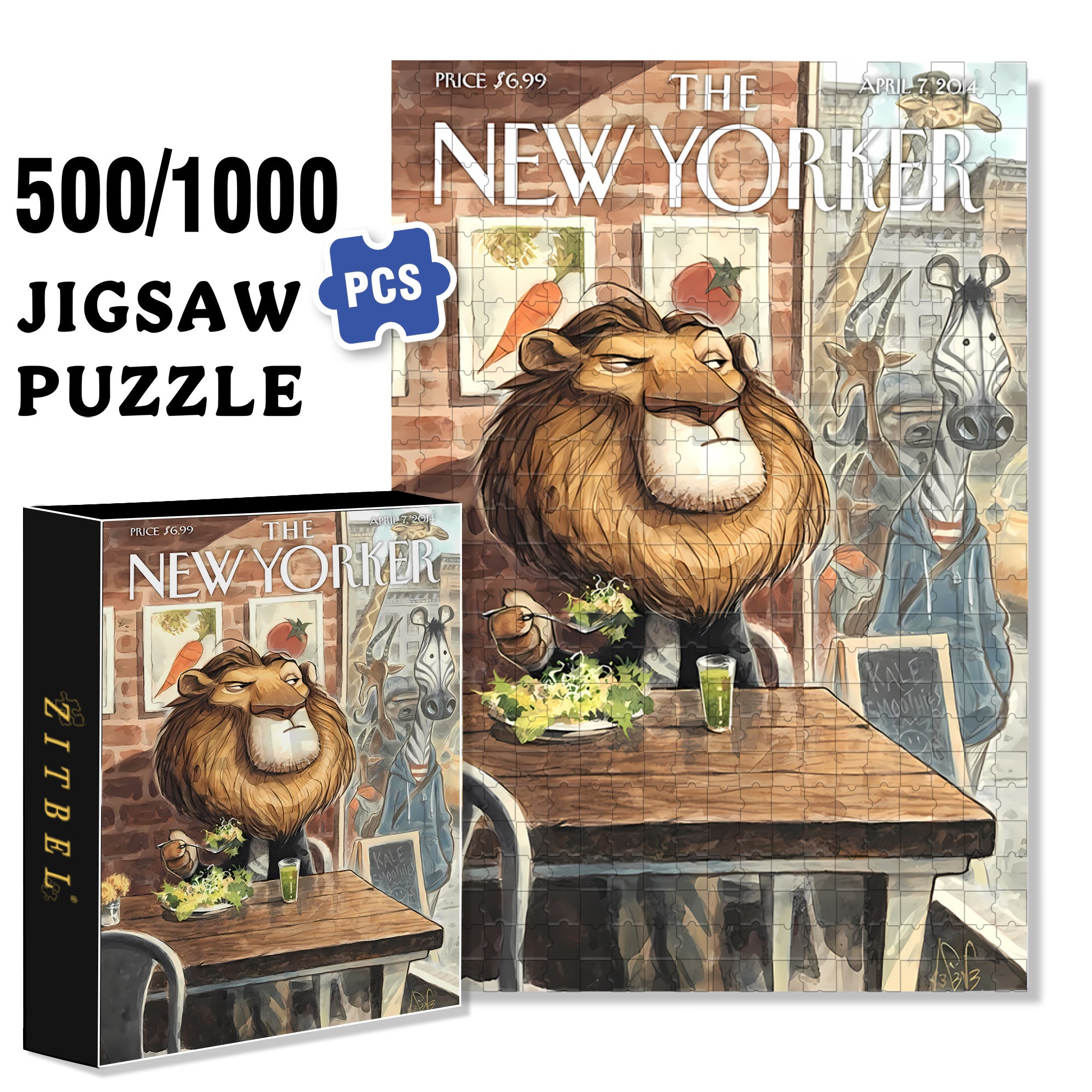 Salad 500pcs/1000pcs Jigsaw Puzzle, Scratch-Resistant, Interactive Family Game & Brain-Boosting DIY Decor, Perfect for Halloween, Christmas & New Year Gifts, Family Puzzle Game