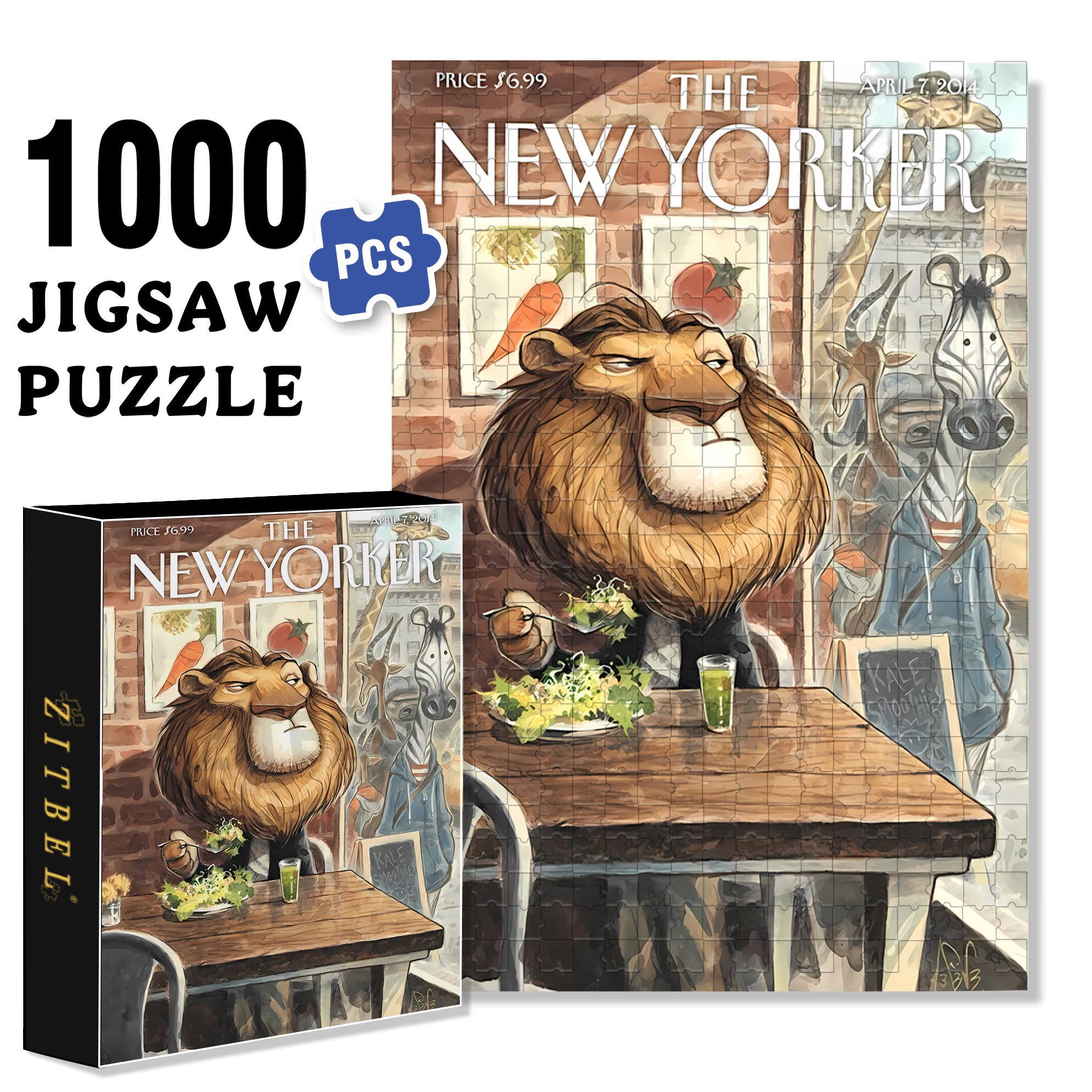 Salad 500pcs/1000pcs Jigsaw Puzzle, Scratch-Resistant, Interactive Family Game & Brain-Boosting DIY Decor, Perfect for Halloween, Christmas & New Year Gifts, Family Puzzle Game