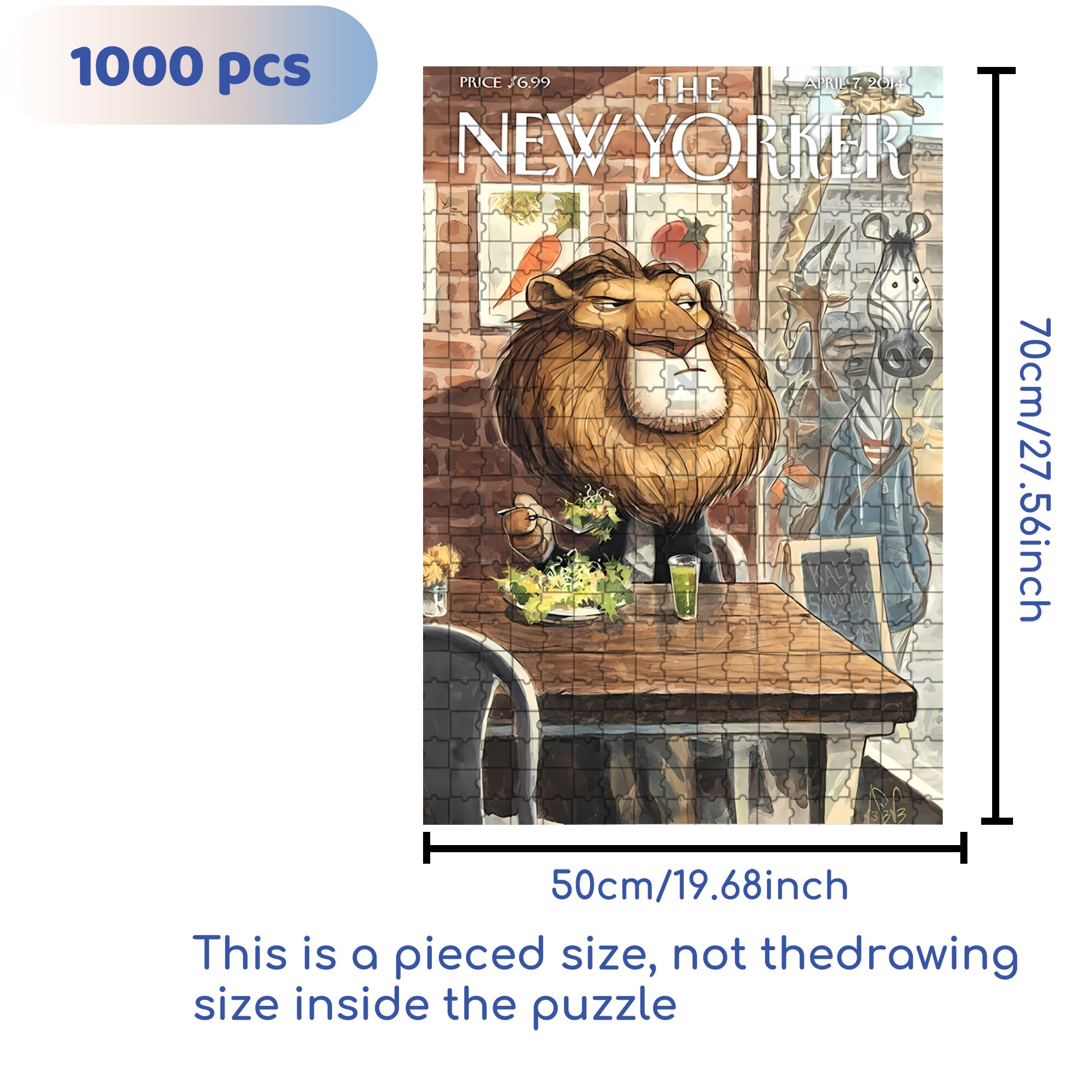 Salad 500pcs/1000pcs Jigsaw Puzzle, Scratch-Resistant, Interactive Family Game & Brain-Boosting DIY Decor, Perfect for Halloween, Christmas & New Year Gifts, Family Puzzle Game