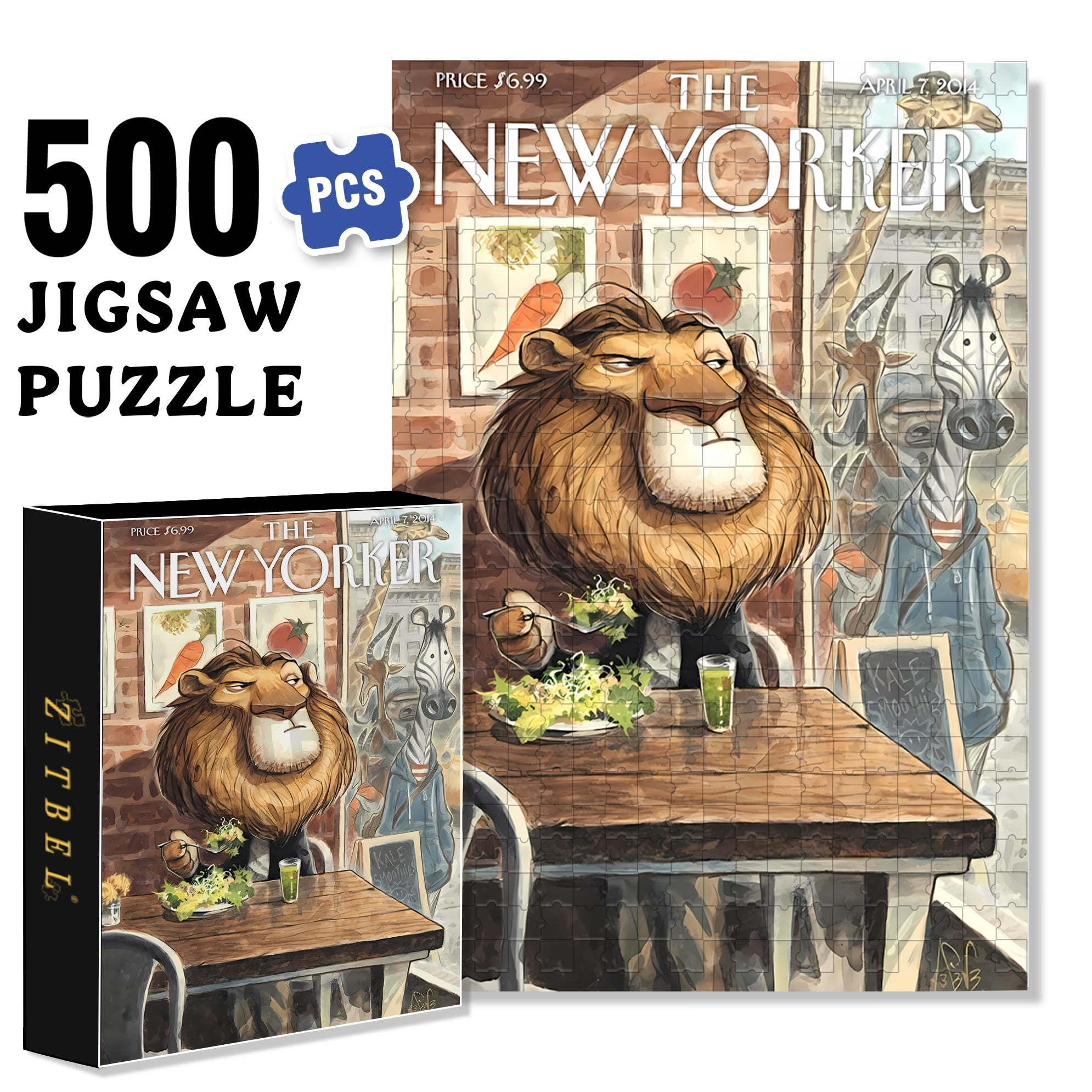Salad 500pcs/1000pcs Jigsaw Puzzle, Scratch-Resistant, Interactive Family Game & Brain-Boosting DIY Decor, Perfect for Halloween, Christmas & New Year Gifts, Family Puzzle Game