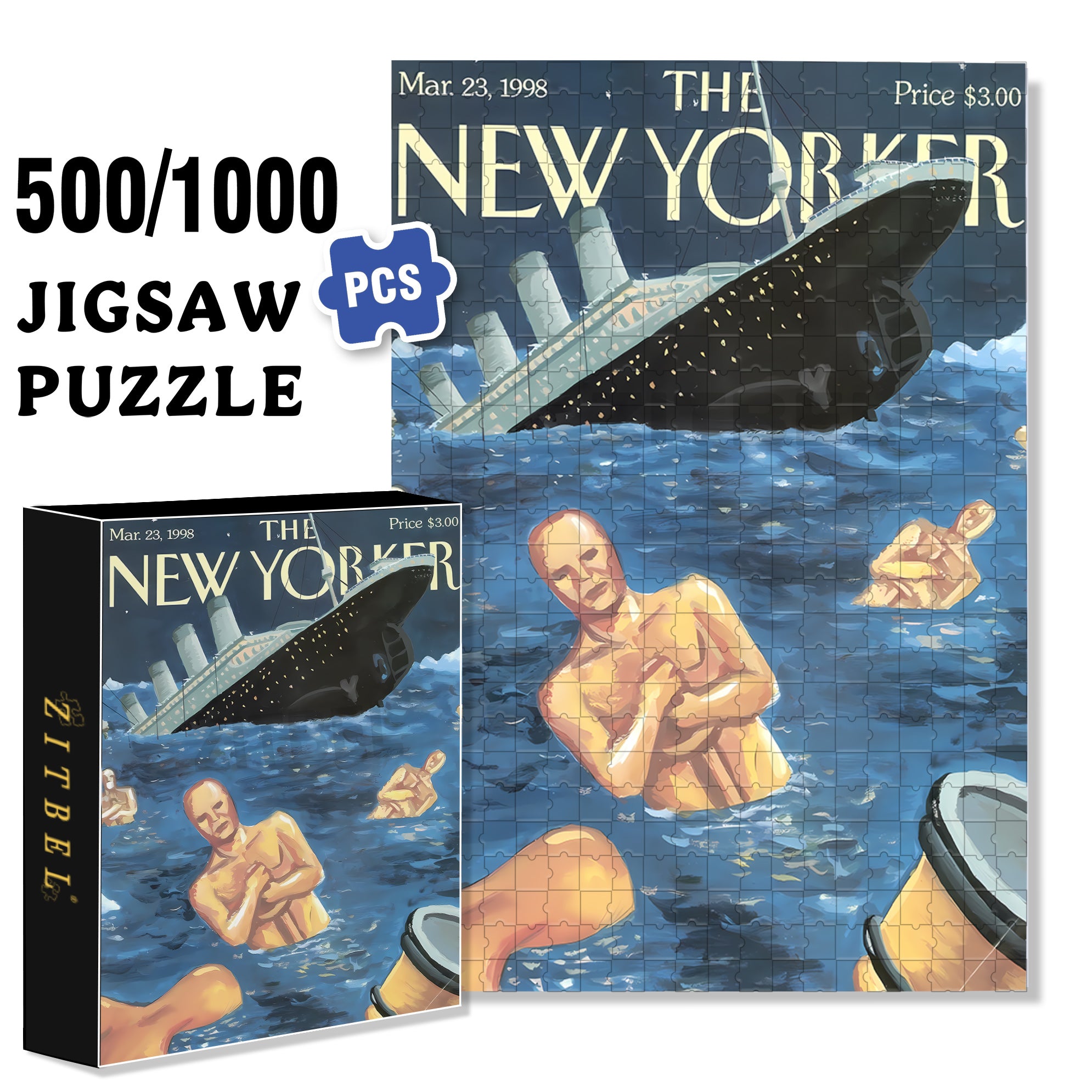 Shipwreck 500pcs/1000pcs Jigsaw Puzzle, Scratch-Resistant, Interactive Family Game & Brain-Boosting DIY Decor, Perfect for Halloween, Christmas & New Year Gifts, Family Puzzle Game