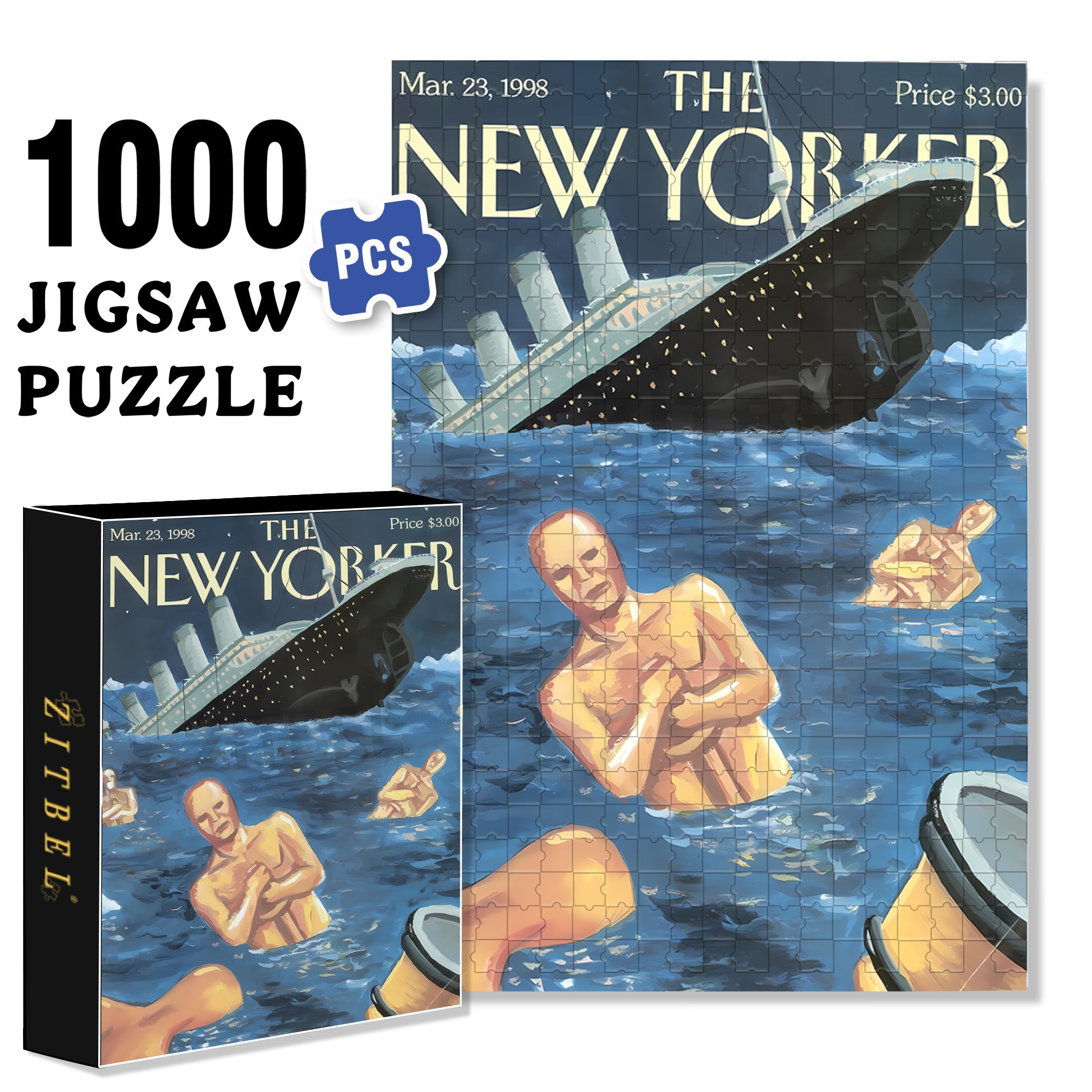 Shipwreck 500pcs/1000pcs Jigsaw Puzzle, Scratch-Resistant, Interactive Family Game & Brain-Boosting DIY Decor, Perfect for Halloween, Christmas & New Year Gifts, Family Puzzle Game