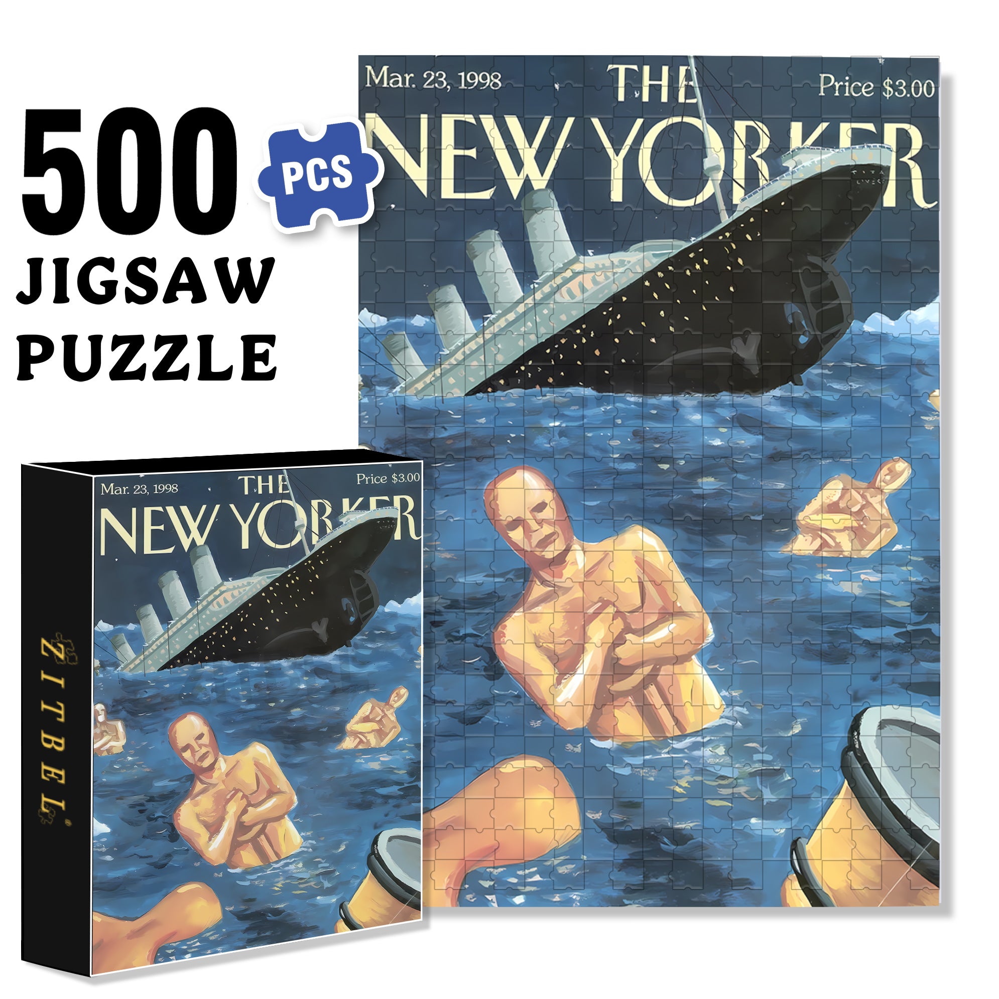 Shipwreck 500pcs/1000pcs Jigsaw Puzzle, Scratch-Resistant, Interactive Family Game & Brain-Boosting DIY Decor, Perfect for Halloween, Christmas & New Year Gifts, Family Puzzle Game