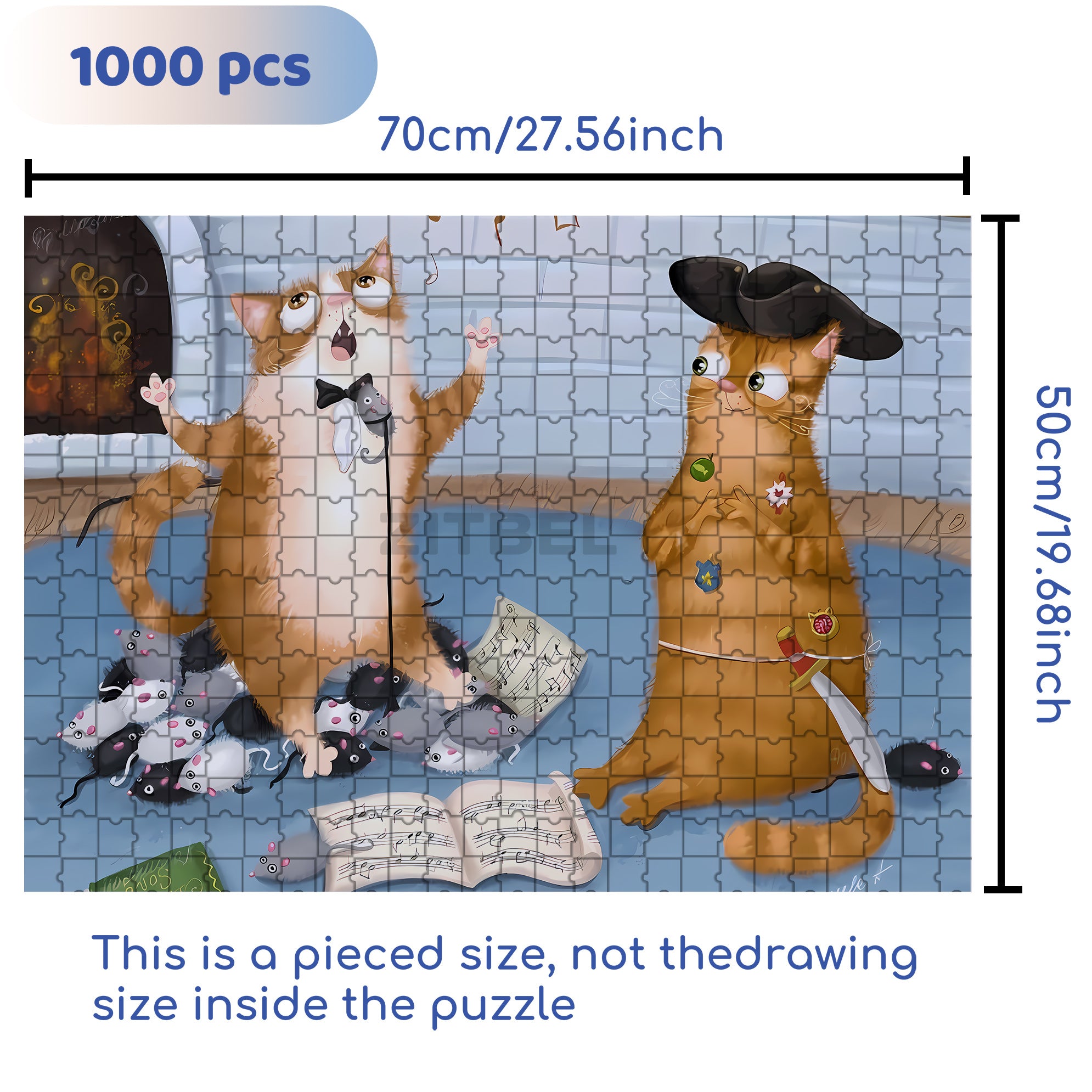 Singing 500pcs/1000pcs Jigsaw Puzzle, Scratch-Resistant, Interactive Family Game & Brain-Boosting DIY Decor, Perfect for Halloween, Christmas & New Year Gifts, Family Puzzle Game