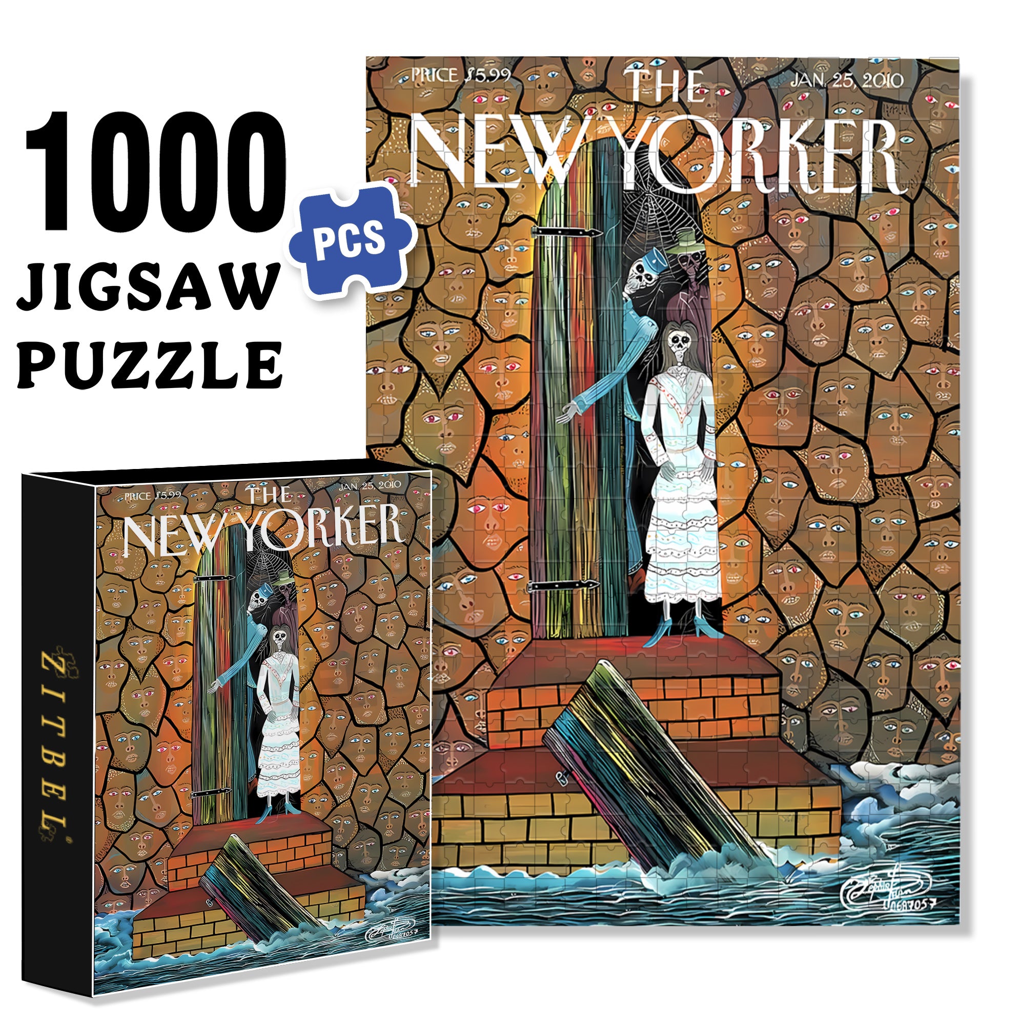 Skeleton Man 500pcs/1000pcs Jigsaw Puzzle, Scratch-Resistant, Interactive Family Game & Brain-Boosting DIY Decor, Perfect for Halloween, Christmas & New Year Gifts, Family Puzzle Game