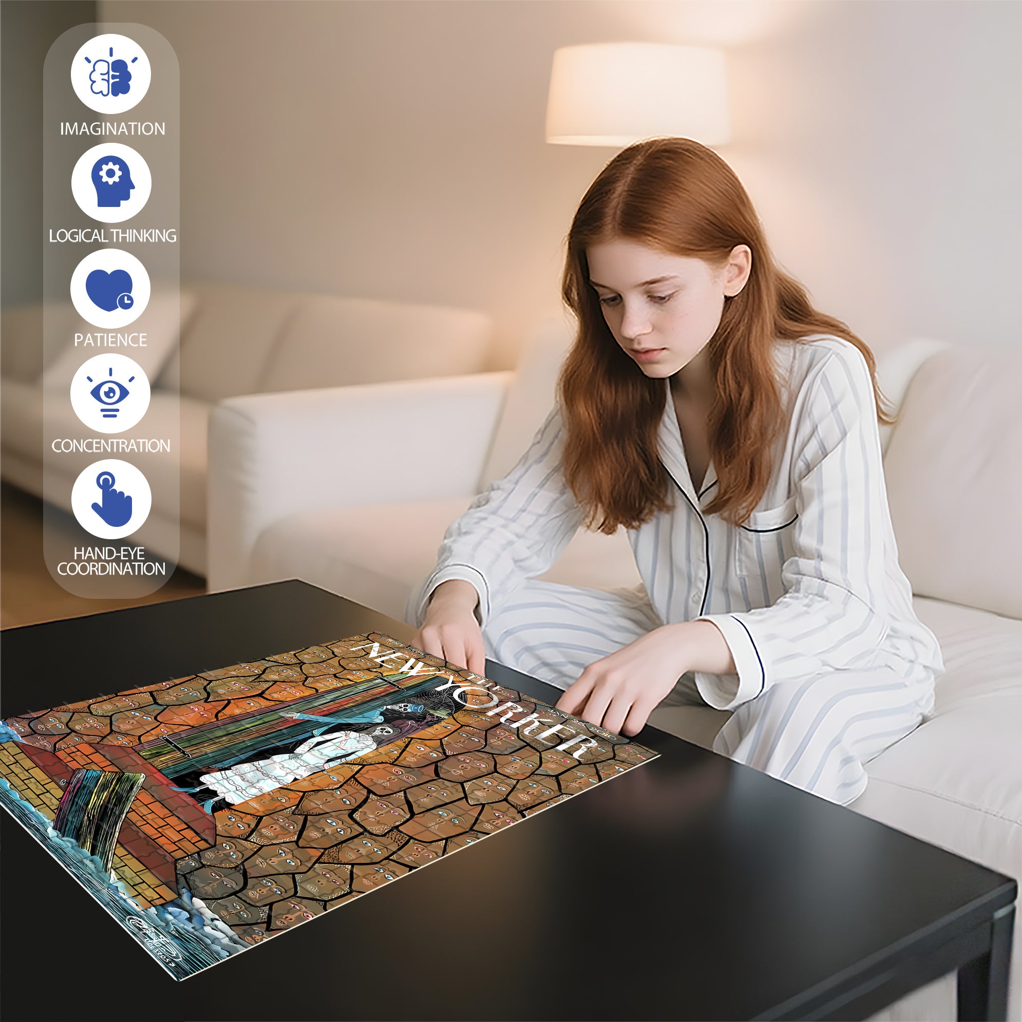 Skeleton Man 500pcs/1000pcs Jigsaw Puzzle, Scratch-Resistant, Interactive Family Game & Brain-Boosting DIY Decor, Perfect for Halloween, Christmas & New Year Gifts, Family Puzzle Game