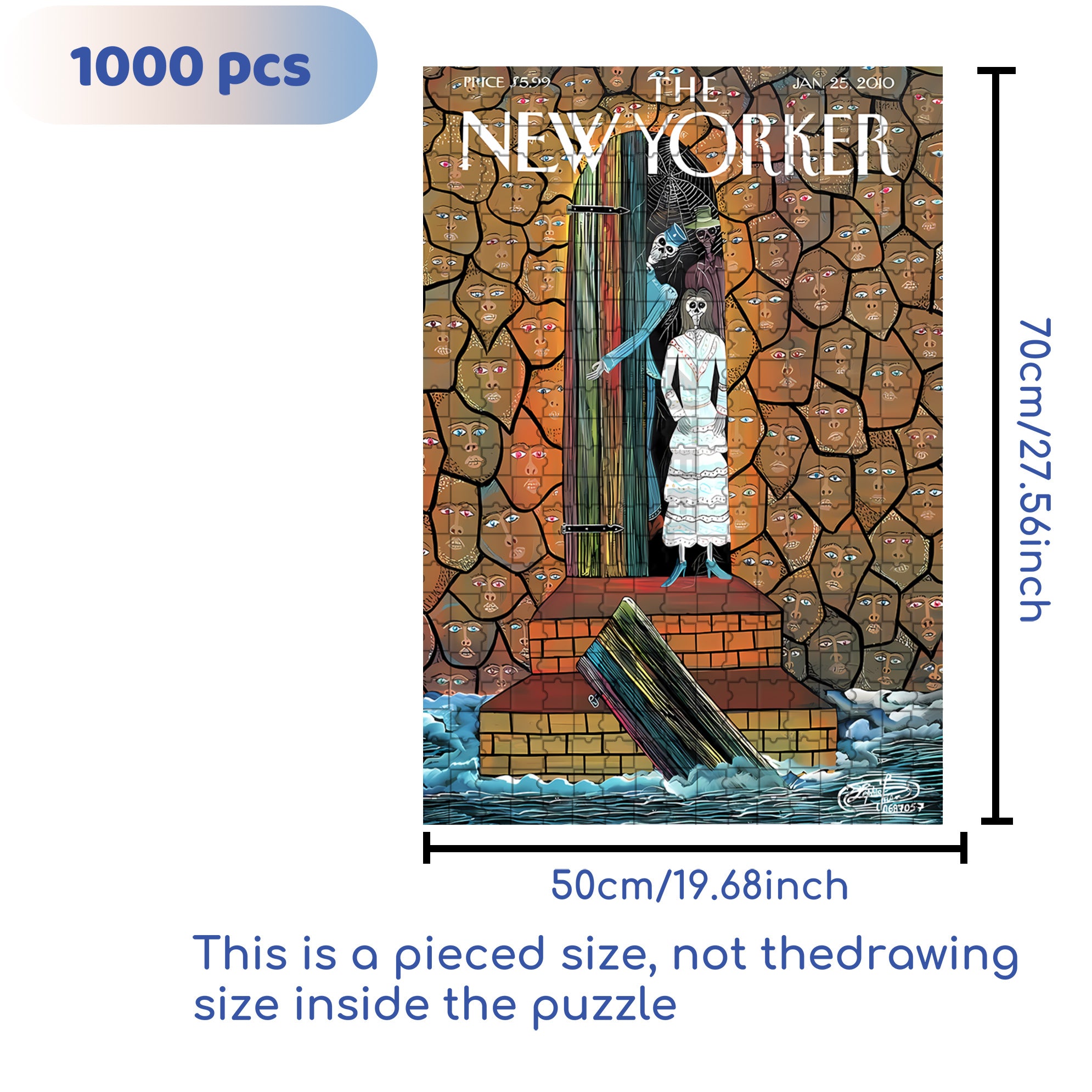 Skeleton Man 500pcs/1000pcs Jigsaw Puzzle, Scratch-Resistant, Interactive Family Game & Brain-Boosting DIY Decor, Perfect for Halloween, Christmas & New Year Gifts, Family Puzzle Game