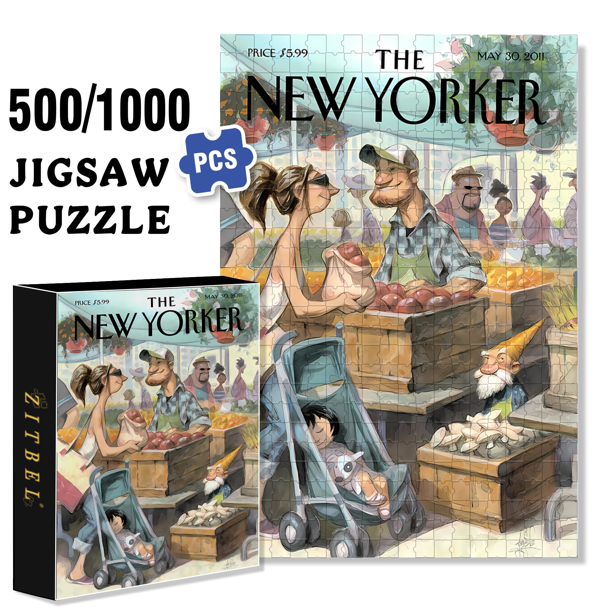 Small Growers 500pcs/1000pcs Jigsaw Puzzle, Scratch-Resistant, Interactive Family Game & Brain-Boosting DIY Decor, Perfect for Halloween, Christmas & New Year Gifts, Family Puzzle Game