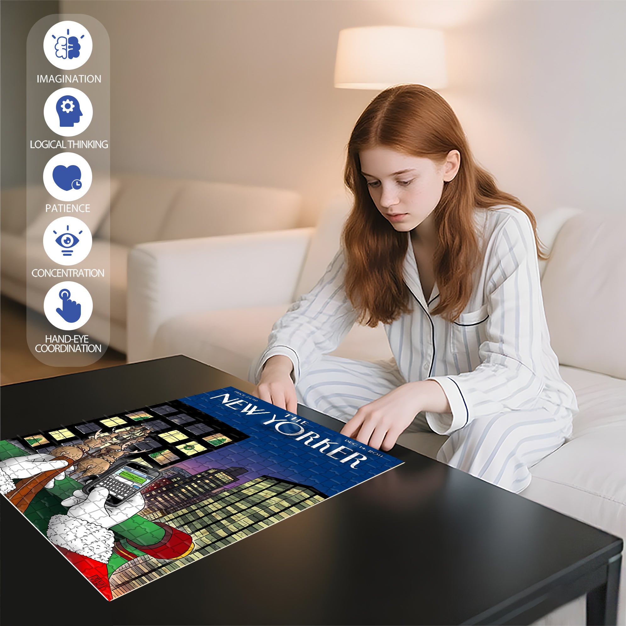 SMS 500pcs/1000pcs Jigsaw Puzzle, Scratch-Resistant, Interactive Family Game & Brain-Boosting DIY Decor, Perfect for Halloween, Christmas & New Year Gifts, Family Puzzle Game