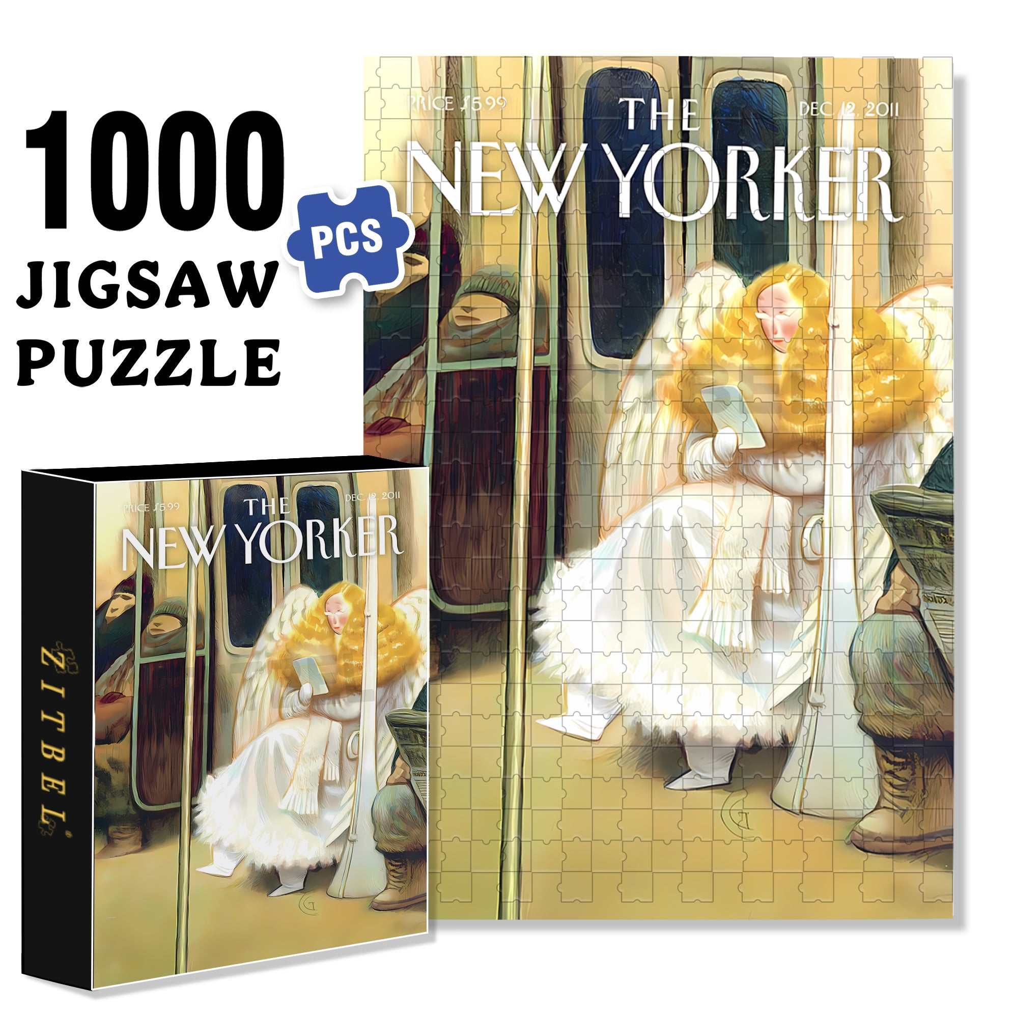Subway Angel 500pcs/1000pcs Jigsaw Puzzle, Scratch-Resistant, Interactive Family Game & Brain-Boosting DIY Decor, Perfect for Halloween, Christmas & New Year Gifts, Family Puzzle Game