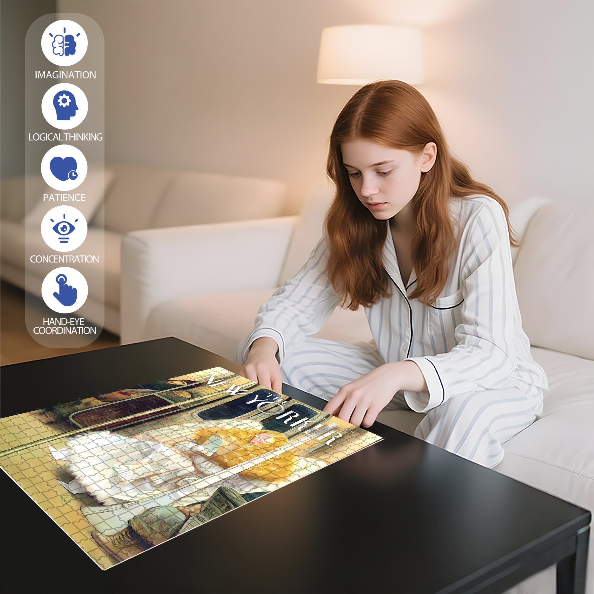 Subway Angel 500pcs/1000pcs Jigsaw Puzzle, Scratch-Resistant, Interactive Family Game & Brain-Boosting DIY Decor, Perfect for Halloween, Christmas & New Year Gifts, Family Puzzle Game