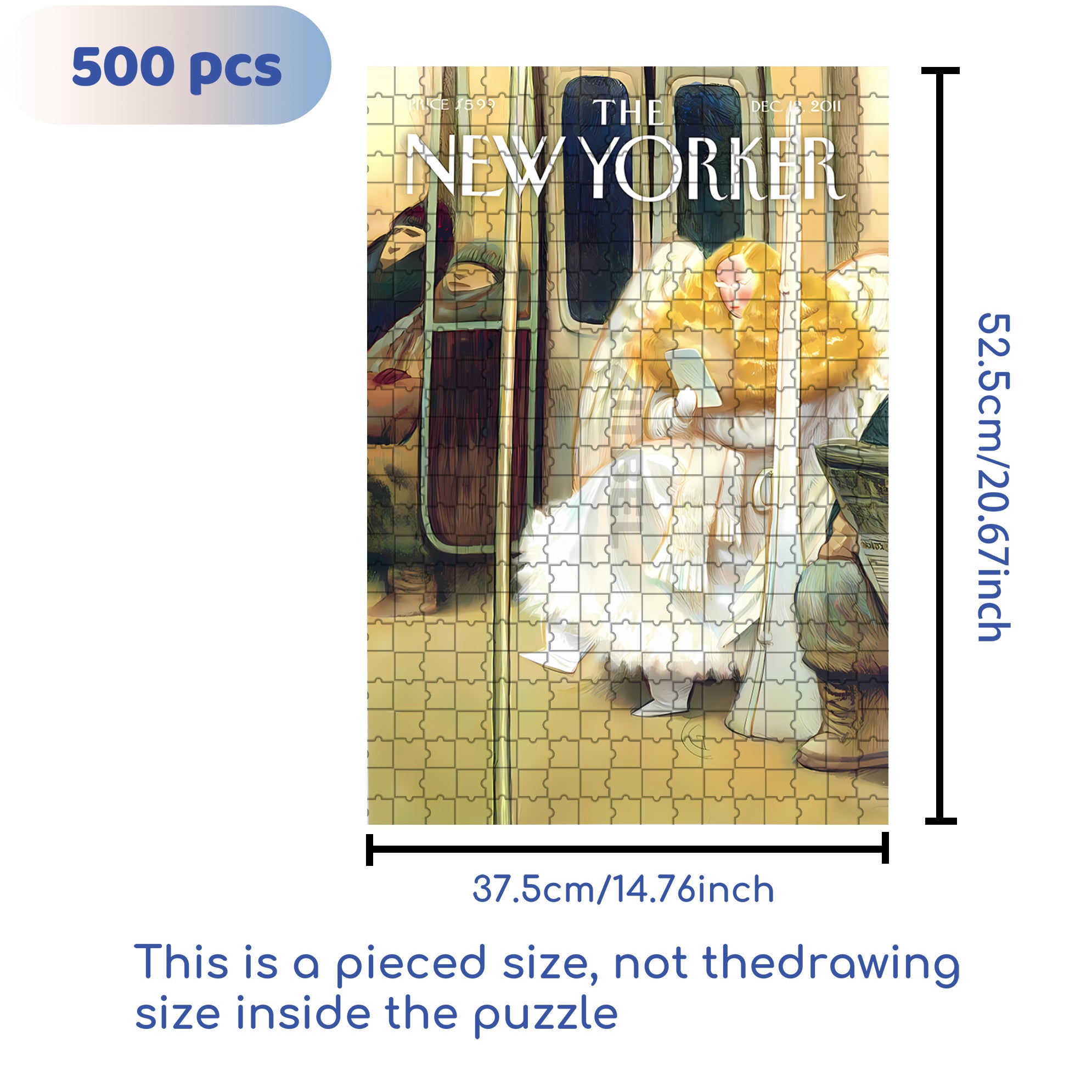 Subway Angel 500pcs/1000pcs Jigsaw Puzzle, Scratch-Resistant, Interactive Family Game & Brain-Boosting DIY Decor, Perfect for Halloween, Christmas & New Year Gifts, Family Puzzle Game