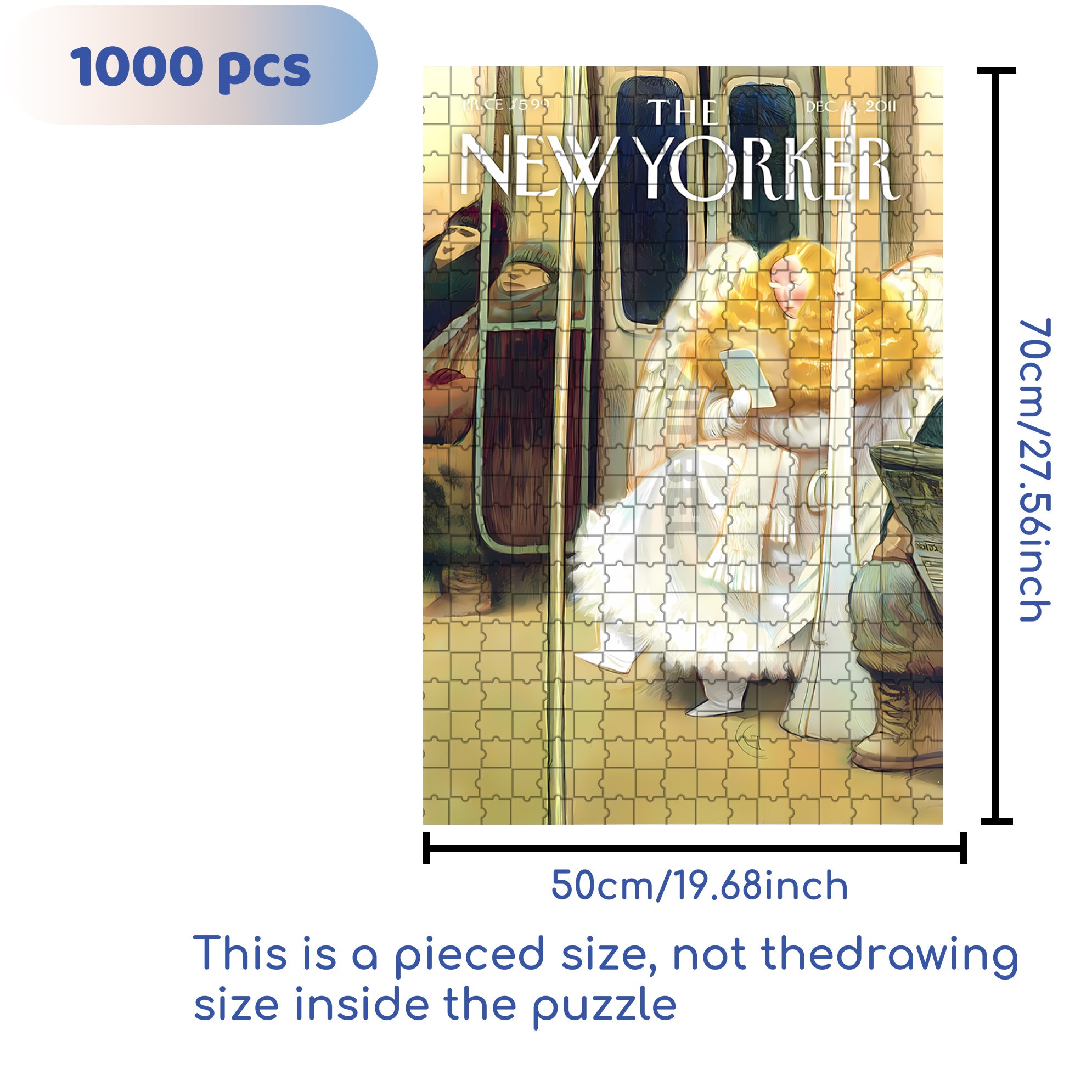 Subway Angel 500pcs/1000pcs Jigsaw Puzzle, Scratch-Resistant, Interactive Family Game & Brain-Boosting DIY Decor, Perfect for Halloween, Christmas & New Year Gifts, Family Puzzle Game