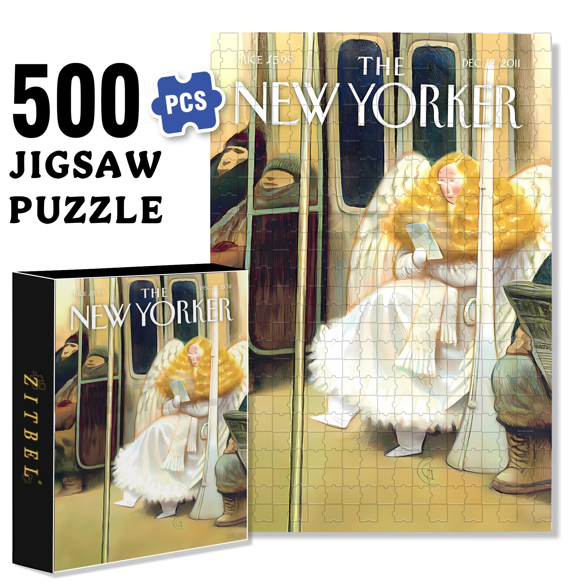 Subway Angel 500pcs/1000pcs Jigsaw Puzzle, Scratch-Resistant, Interactive Family Game & Brain-Boosting DIY Decor, Perfect for Halloween, Christmas & New Year Gifts, Family Puzzle Game