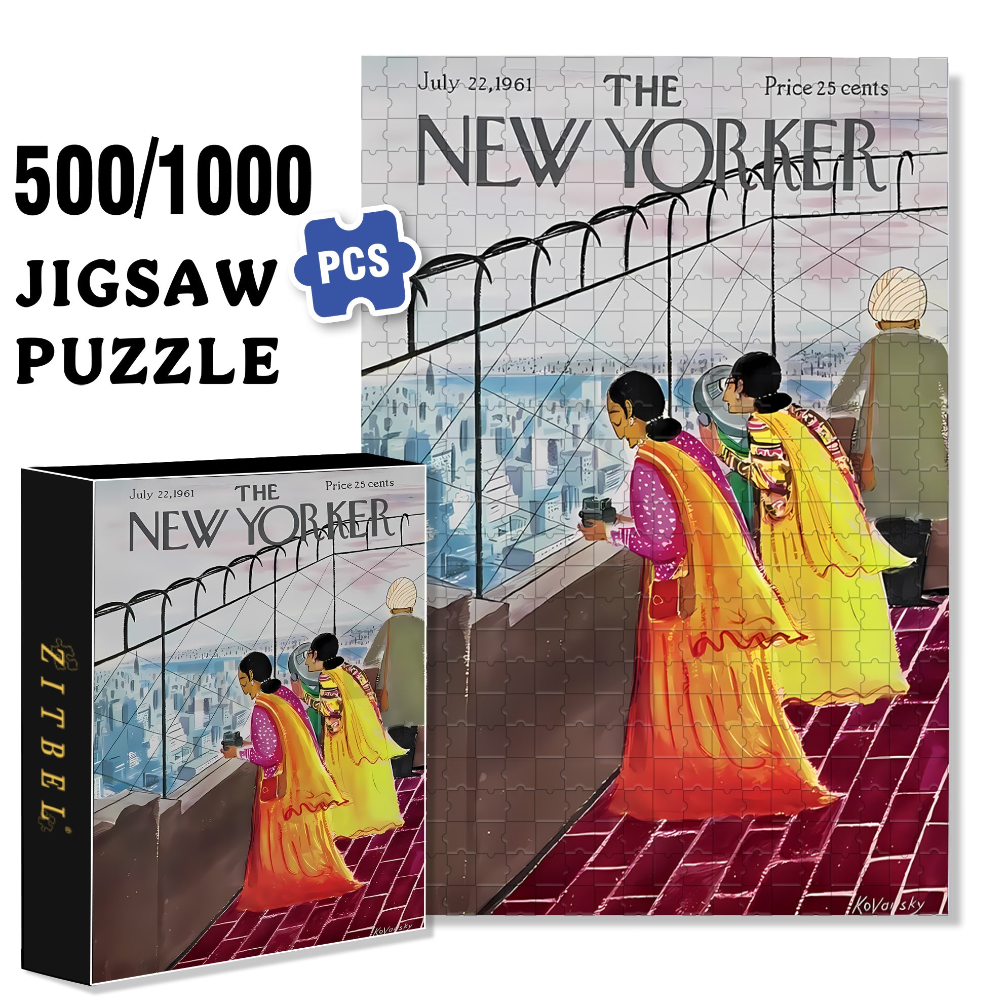 Telescope 500pcs/1000pcs Jigsaw Puzzle, Scratch-Resistant, Interactive Family Game & Brain-Boosting DIY Decor, Perfect for Halloween, Christmas & New Year Gifts, Family Puzzle Game