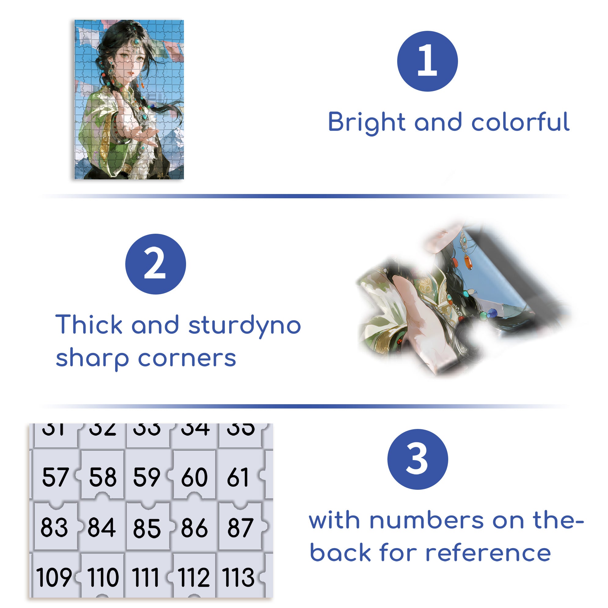 Tibetan Girl 500pcs/1000pcs Jigsaw Puzzle, Scratch-Resistant, Interactive Family Game & Brain-Boosting DIY Decor, Perfect for Halloween, Christmas & New Year Gifts, Family Puzzle Game