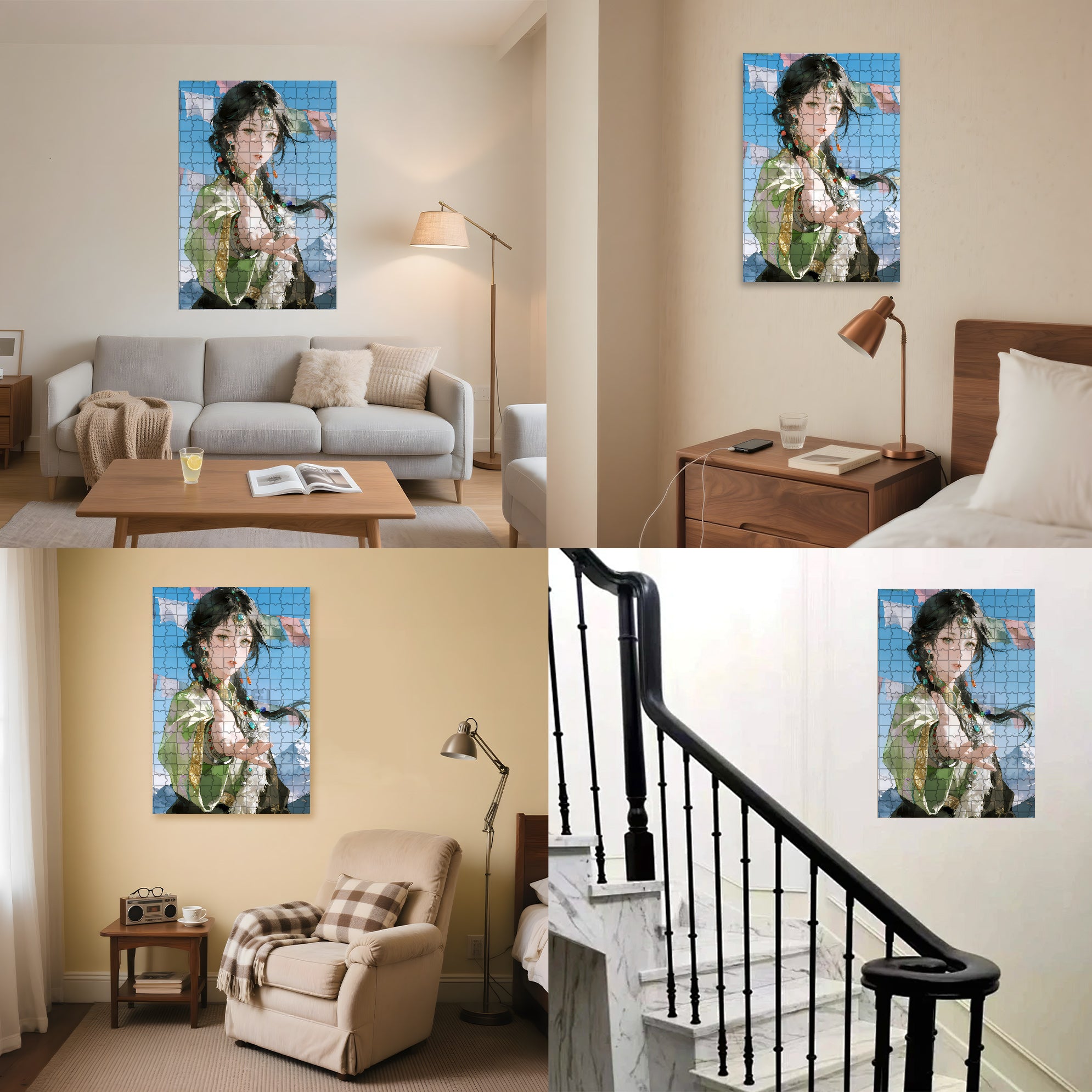 Tibetan Girl 500pcs/1000pcs Jigsaw Puzzle, Scratch-Resistant, Interactive Family Game & Brain-Boosting DIY Decor, Perfect for Halloween, Christmas & New Year Gifts, Family Puzzle Game