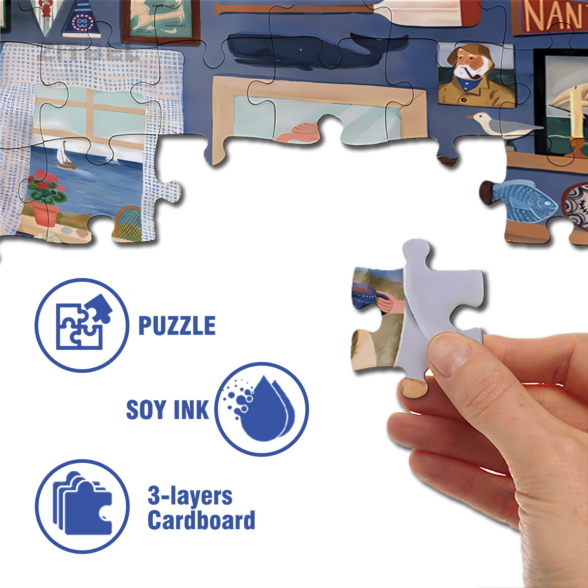 Turn Around 500pcs/1000pcs Jigsaw Puzzle, Scratch-Resistant, Interactive Family Game & Brain-Boosting DIY Decor, Perfect for Halloween, Christmas & New Year Gifts, Family Puzzle Game