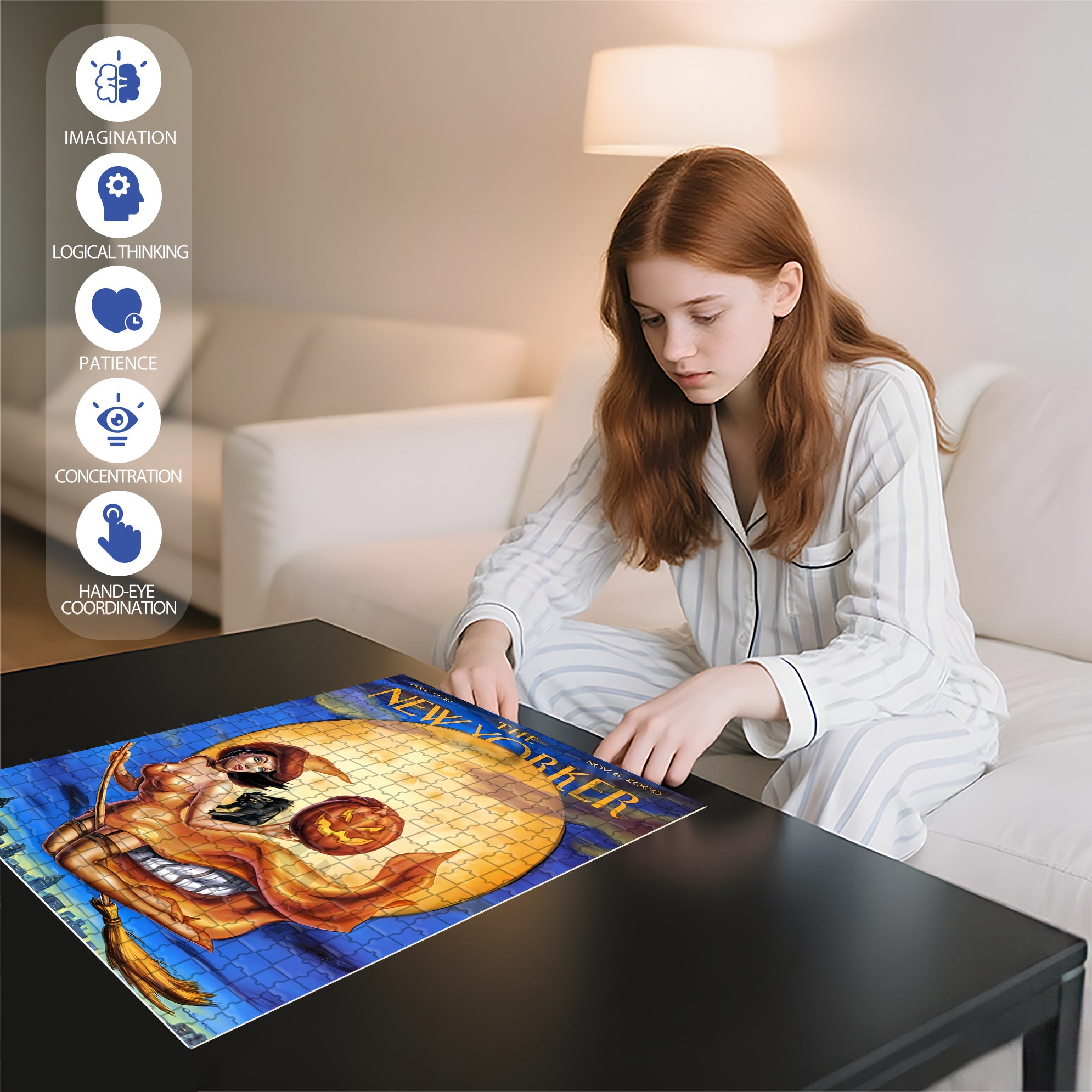 Vintage Halloween 500pcs/1000pcs Jigsaw Puzzle, Scratch-Resistant, Interactive Family Game & Brain-Boosting DIY Decor, Perfect for Halloween, Christmas & New Year Gifts, Family Puzzle Game