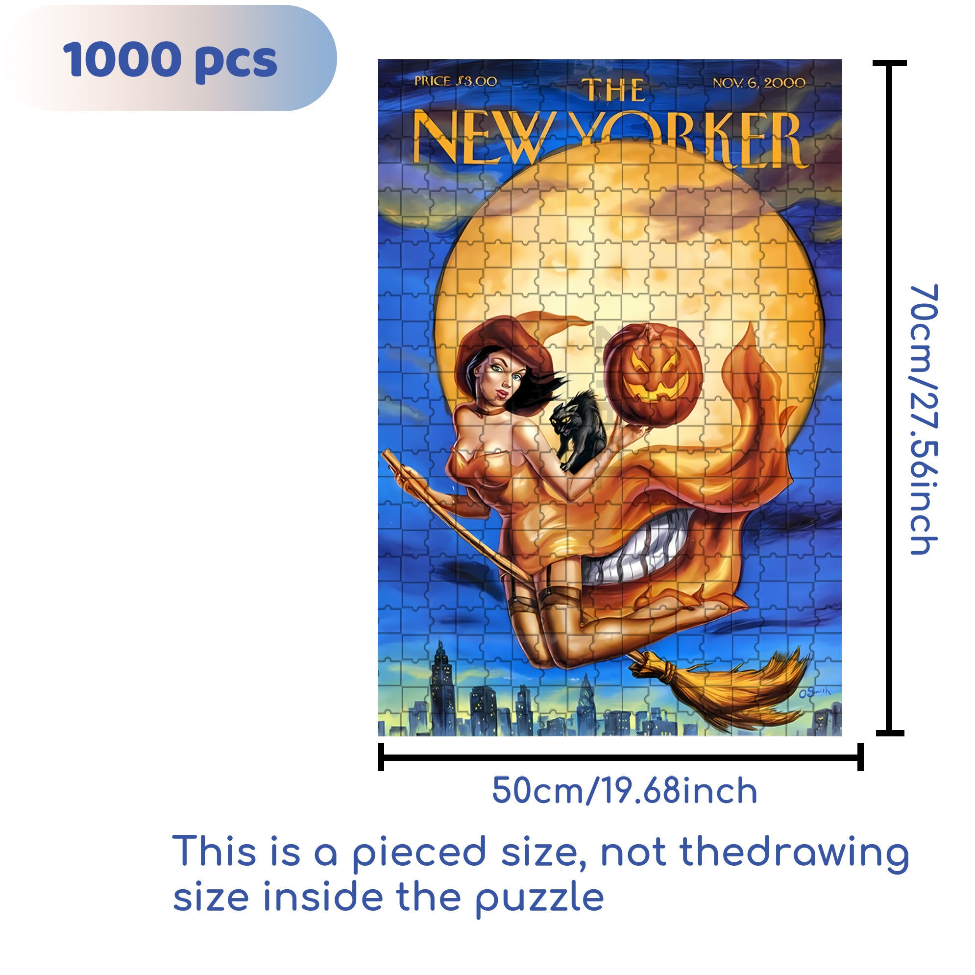 Vintage Halloween 500pcs/1000pcs Jigsaw Puzzle, Scratch-Resistant, Interactive Family Game & Brain-Boosting DIY Decor, Perfect for Halloween, Christmas & New Year Gifts, Family Puzzle Game