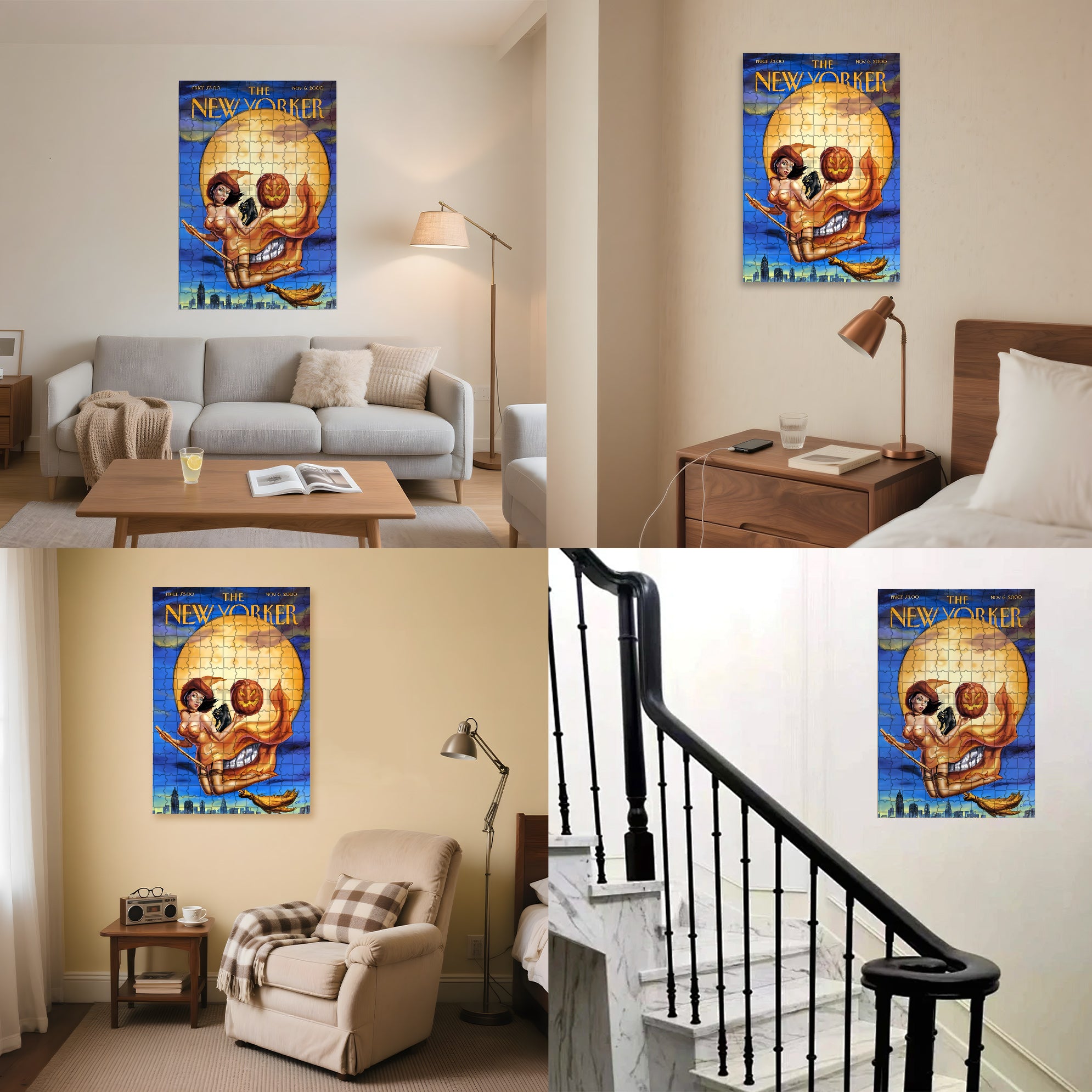 Vintage Halloween 500pcs/1000pcs Jigsaw Puzzle, Scratch-Resistant, Interactive Family Game & Brain-Boosting DIY Decor, Perfect for Halloween, Christmas & New Year Gifts, Family Puzzle Game