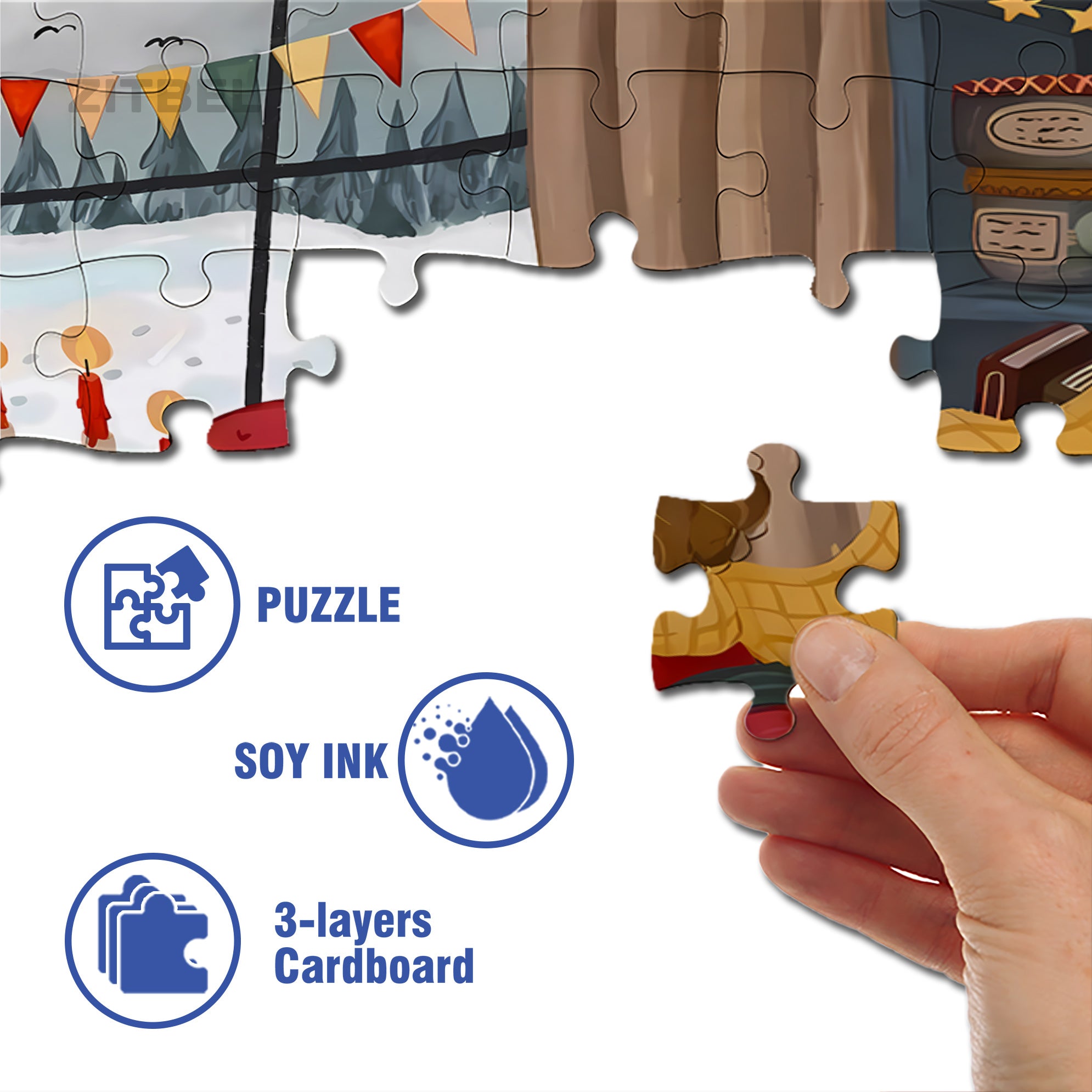 Affix Stamps 500pcs/1000pcs Jigsaw Puzzle, Scratch-Resistant, Interactive Family Game & Brain-Boosting DIY Decor, Perfect for Halloween, Christmas & New Year Gifts, Family Puzzle Game