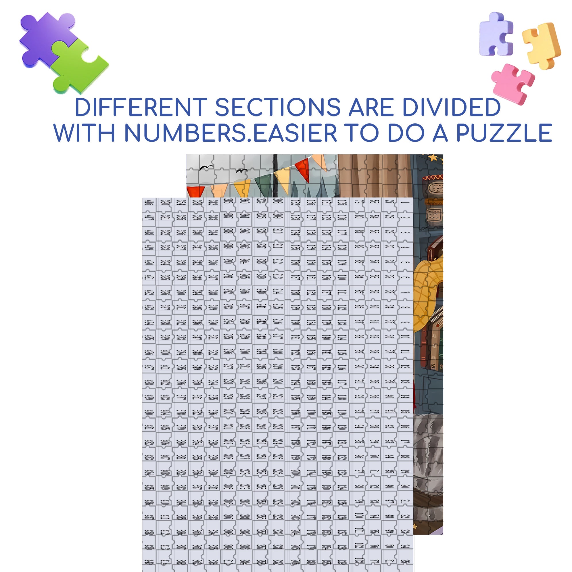 Affix Stamps 500pcs/1000pcs Jigsaw Puzzle, Scratch-Resistant, Interactive Family Game & Brain-Boosting DIY Decor, Perfect for Halloween, Christmas & New Year Gifts, Family Puzzle Game