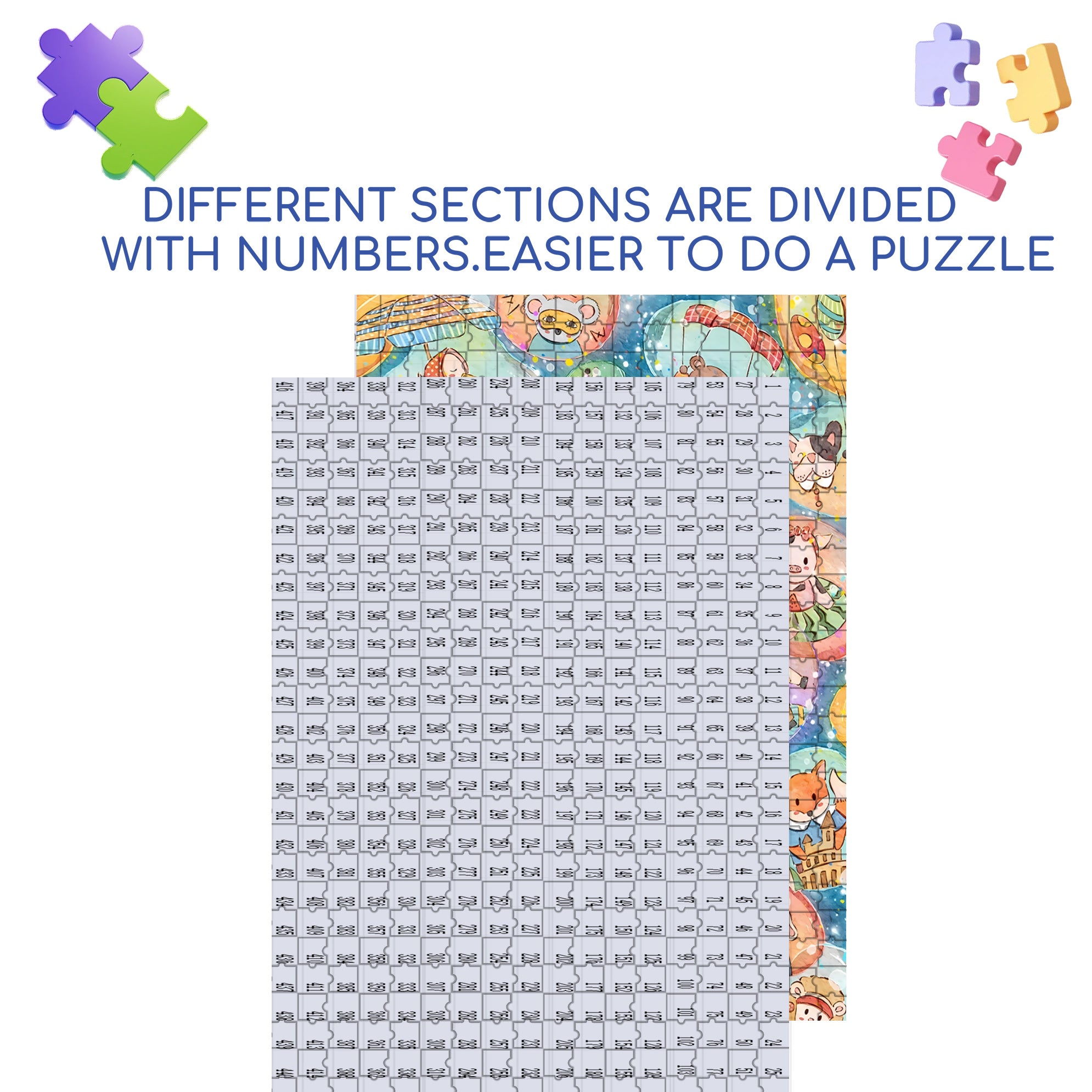 Animal Elements 500pcs/1000pcs Jigsaw Puzzle, Scratch-Resistant, Interactive Family Game & Brain-Boosting DIY Decor, Perfect for Halloween, Christmas & New Year Gifts, Family Puzzle Game