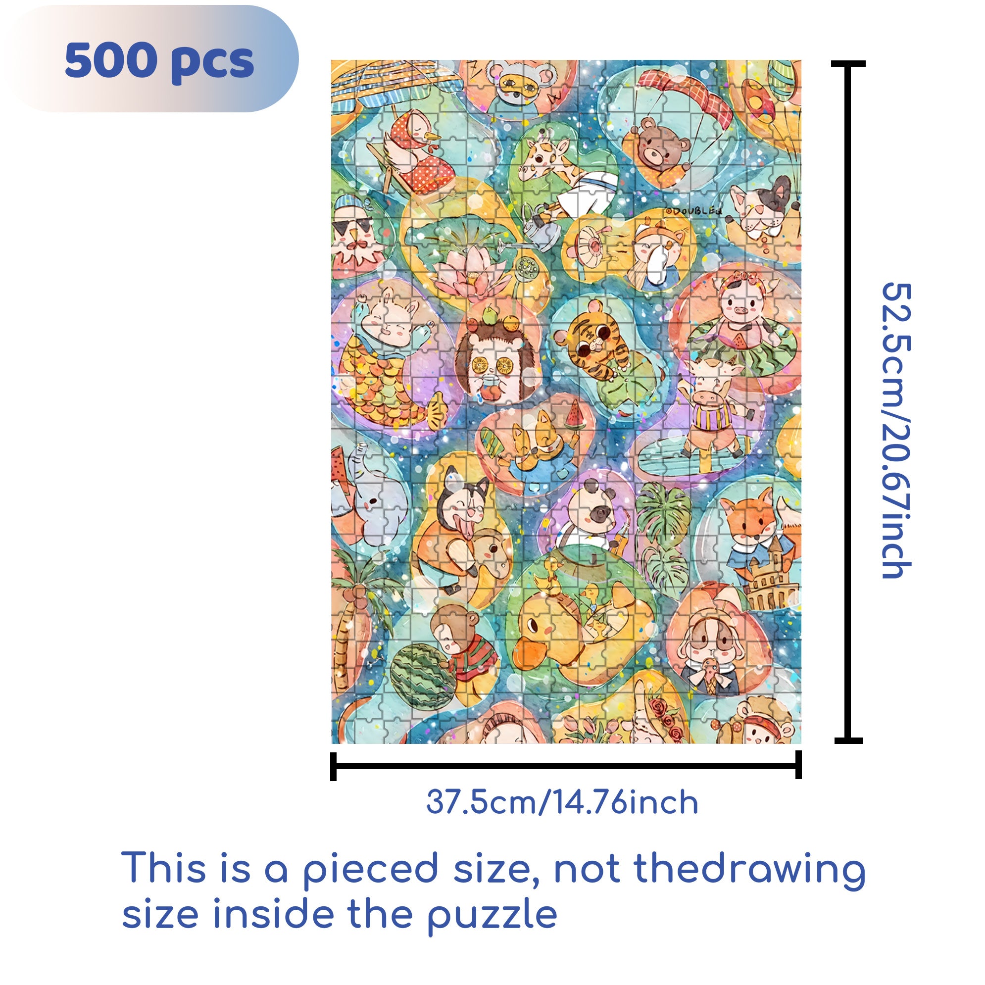 Animal Elements 500pcs/1000pcs Jigsaw Puzzle, Scratch-Resistant, Interactive Family Game & Brain-Boosting DIY Decor, Perfect for Halloween, Christmas & New Year Gifts, Family Puzzle Game
