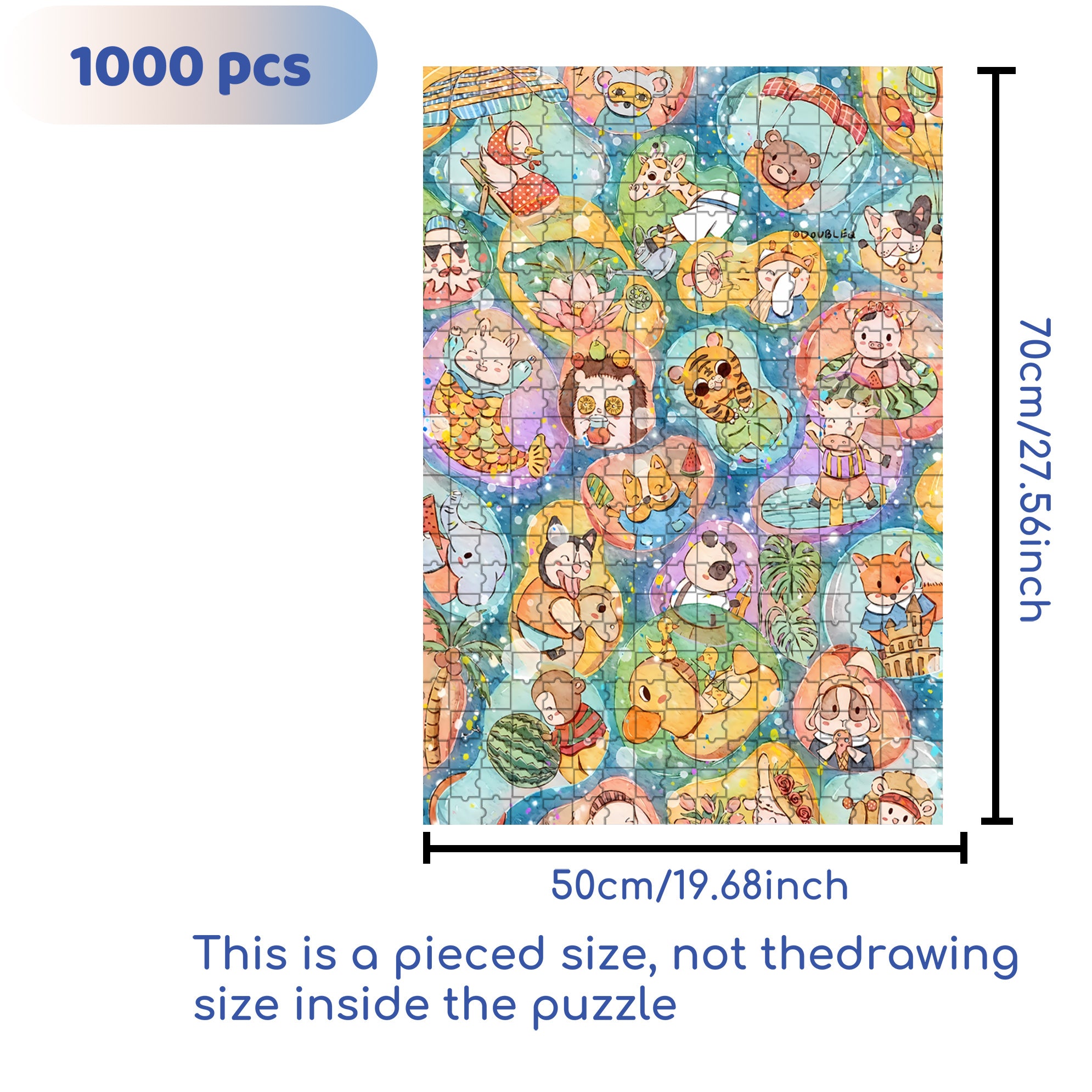 Animal Elements 500pcs/1000pcs Jigsaw Puzzle, Scratch-Resistant, Interactive Family Game & Brain-Boosting DIY Decor, Perfect for Halloween, Christmas & New Year Gifts, Family Puzzle Game