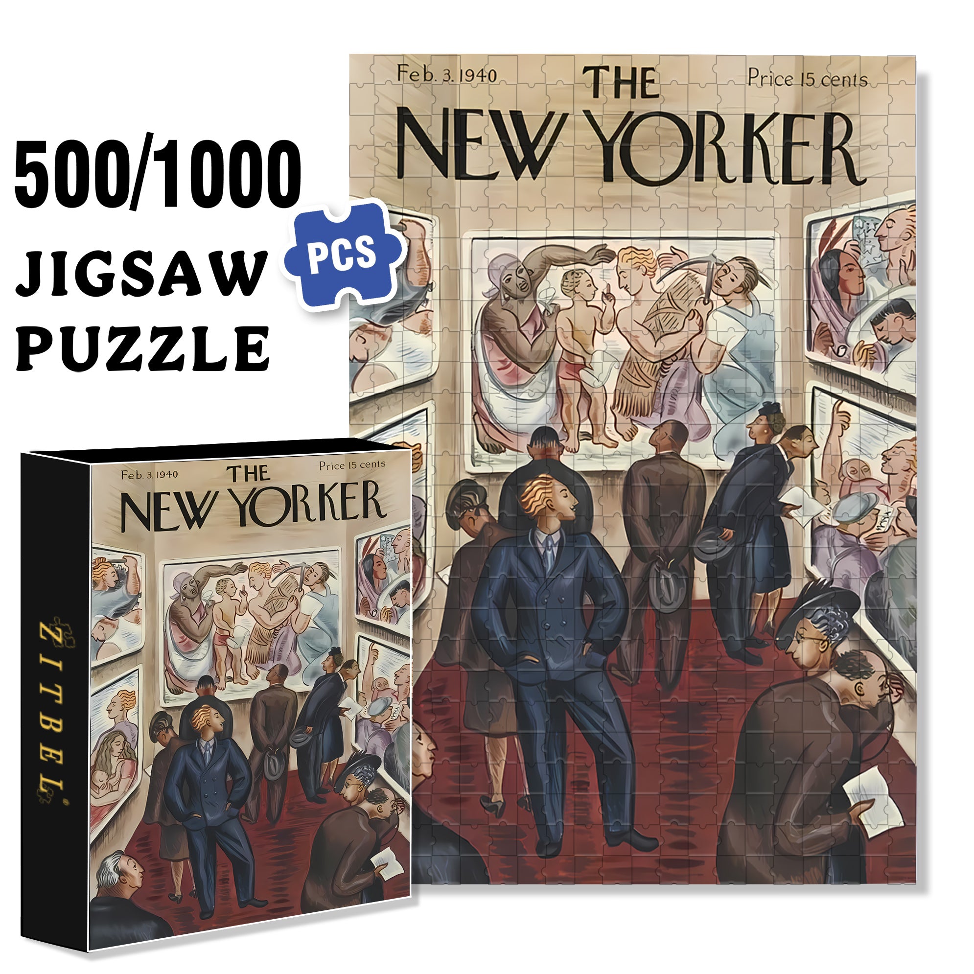 Art Museum 500pcs/1000pcs Jigsaw Puzzle, Scratch-Resistant, Interactive Family Game & Brain-Boosting DIY Decor, Perfect for Halloween, Christmas & New Year Gifts, Family Puzzle Game
