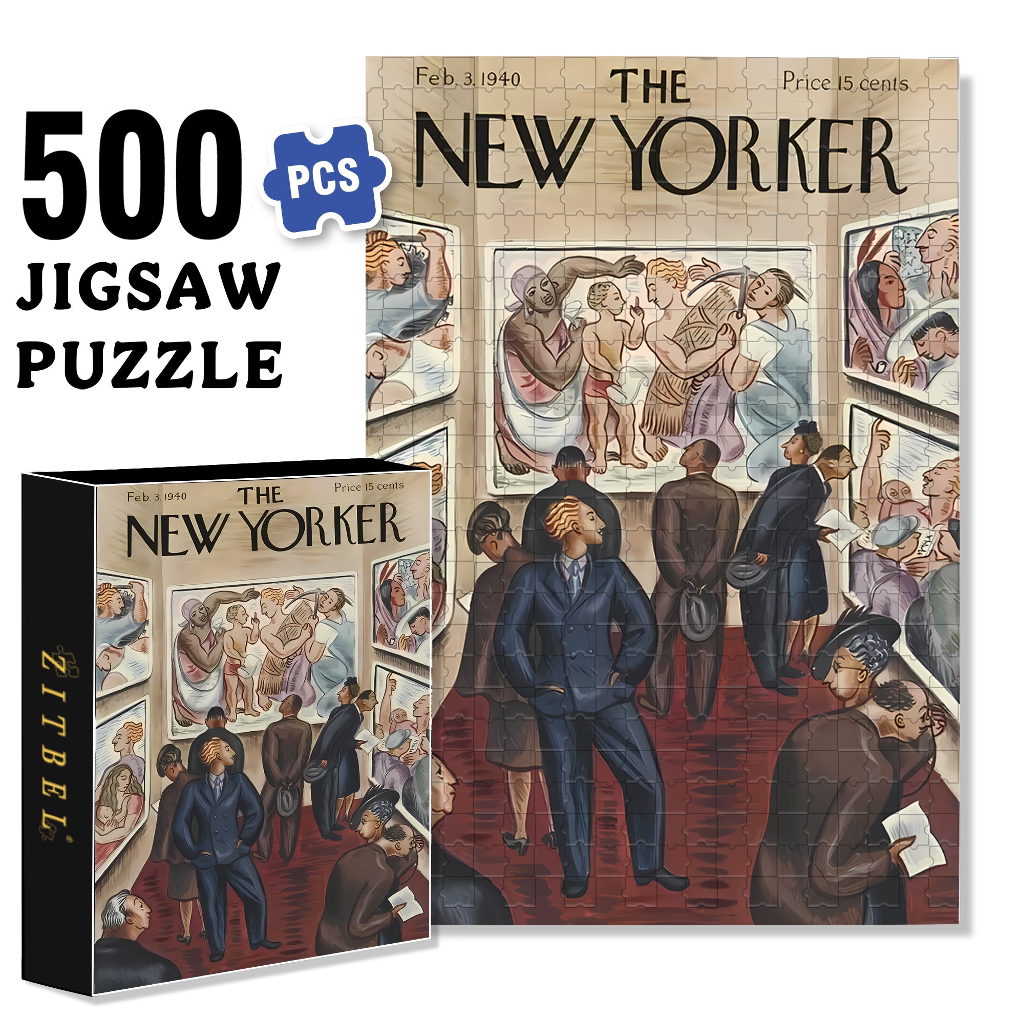 Art Museum 500pcs/1000pcs Jigsaw Puzzle, Scratch-Resistant, Interactive Family Game & Brain-Boosting DIY Decor, Perfect for Halloween, Christmas & New Year Gifts, Family Puzzle Game