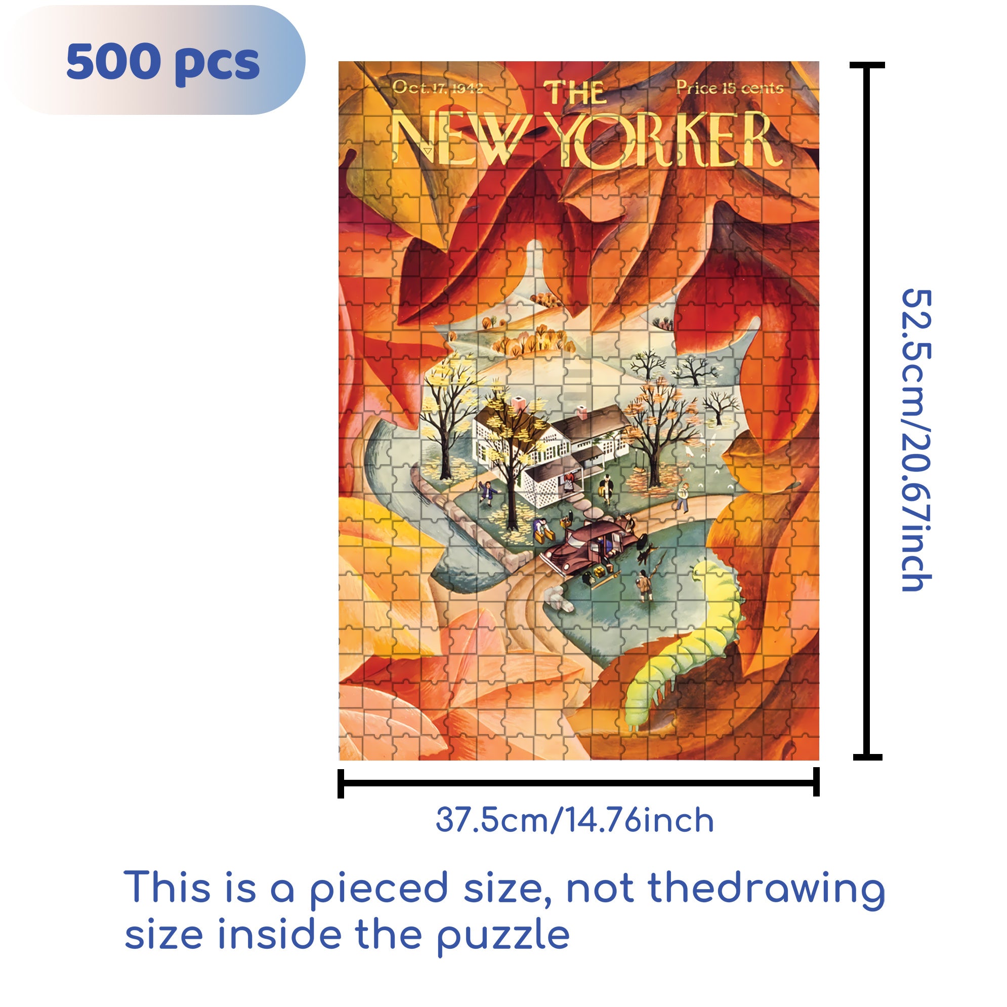 Autumn View 500pcs/1000pcs Jigsaw Puzzle, Scratch-Resistant, Interactive Family Game & Brain-Boosting DIY Decor, Perfect for Halloween, Christmas & New Year Gifts, Family Puzzle Game