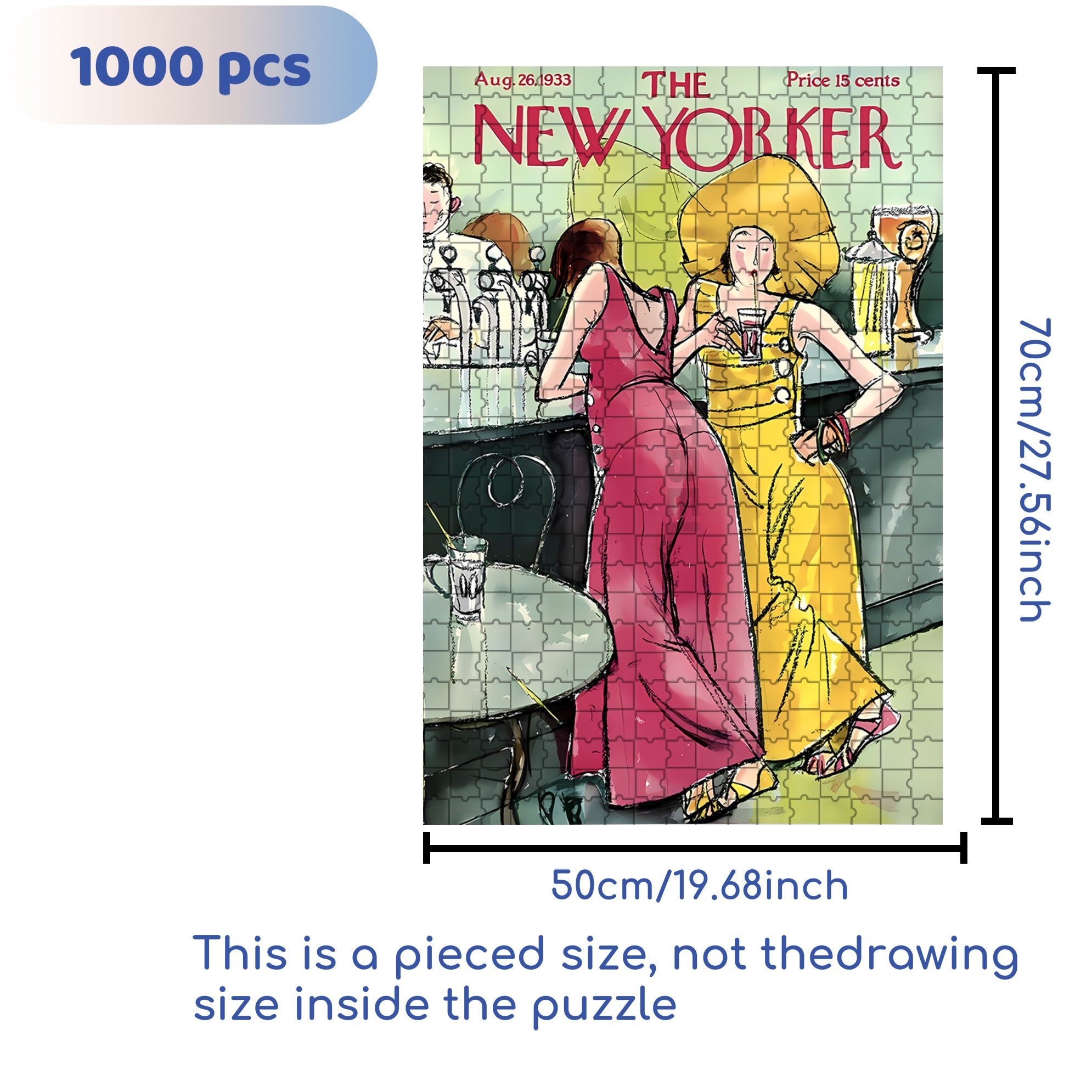 Bar 500pcs/1000pcs Jigsaw Puzzle, Scratch-Resistant, Interactive Family Game & Brain-Boosting DIY Decor, Perfect for Halloween, Christmas & New Year Gifts, Family Puzzle Game