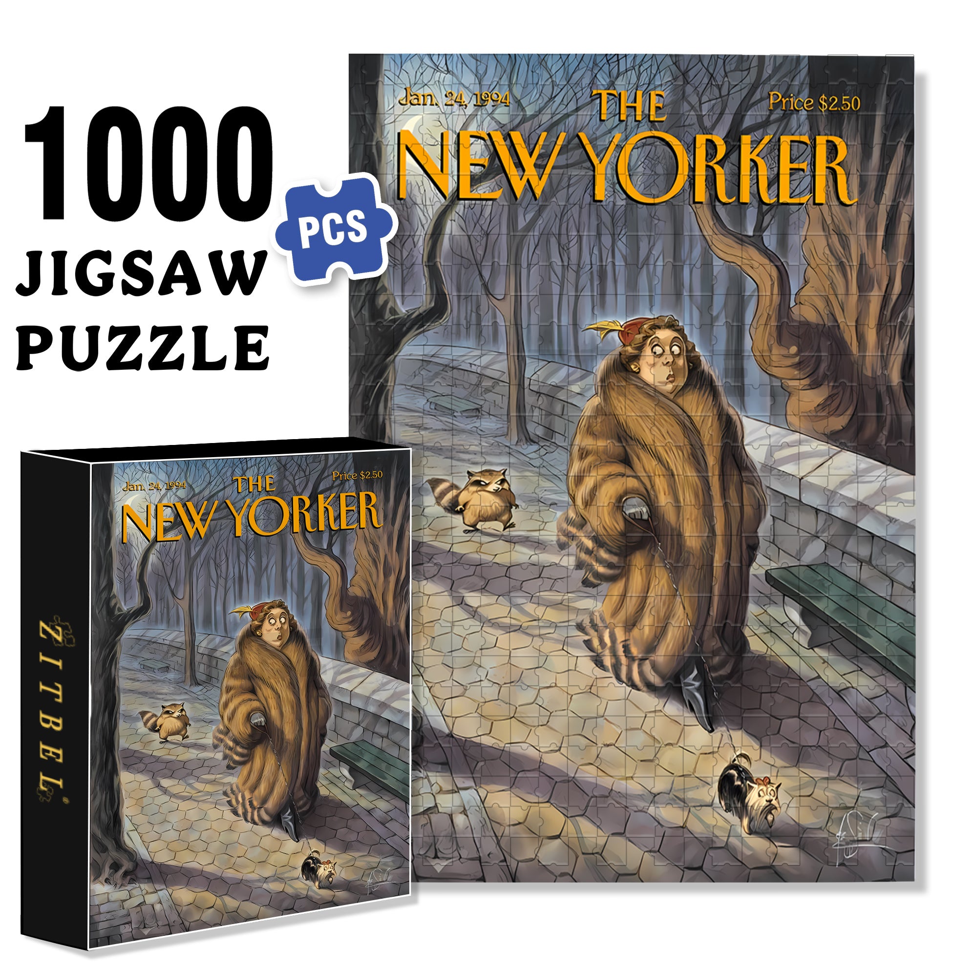 Being Stalked By A Raccoon 500pcs/1000pcs Jigsaw Puzzle, Scratch-Resistant, Interactive Family Game & Brain-Boosting DIY Decor, Perfect for Halloween, Christmas & New Year Gifts, Family Puzzle Game