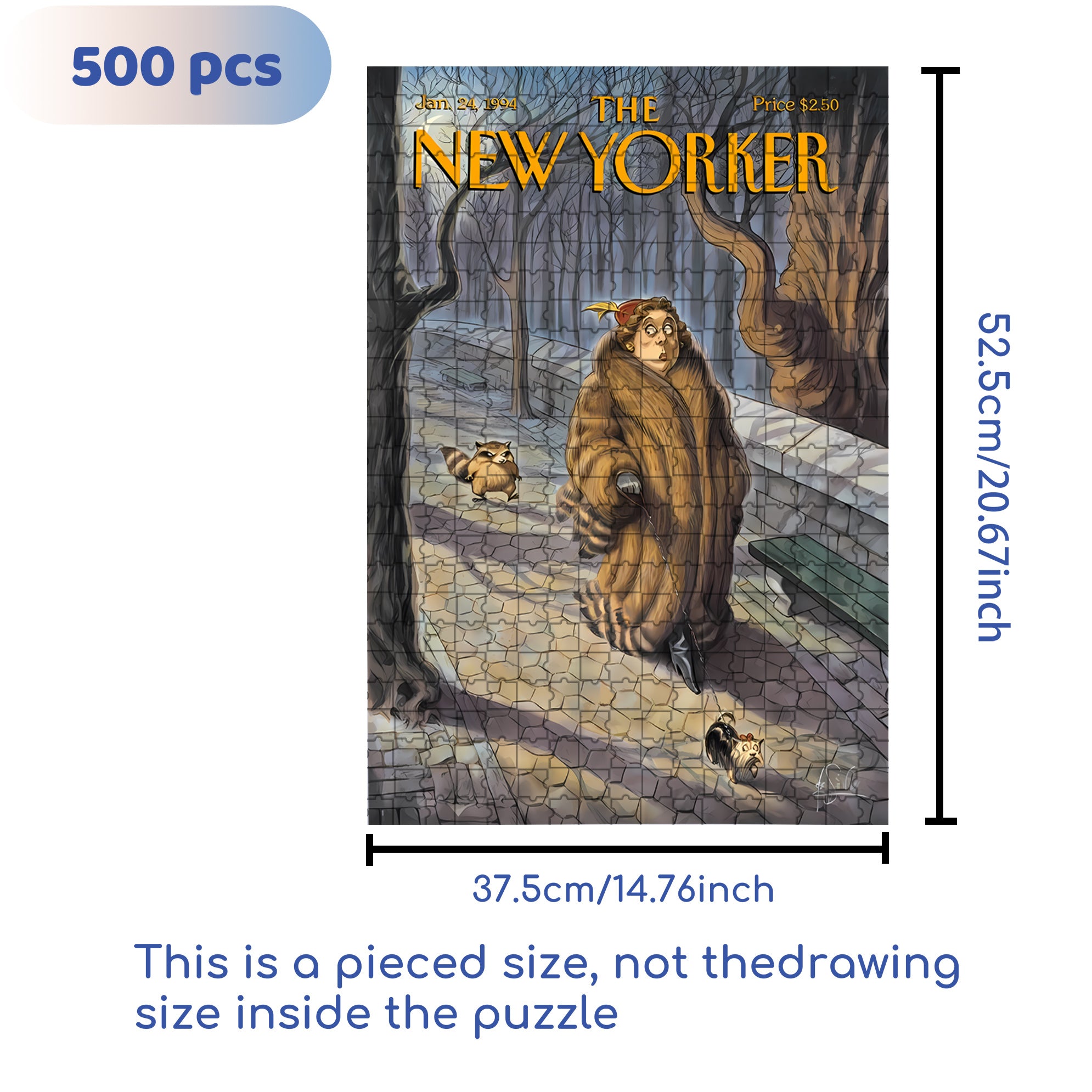 Being Stalked By A Raccoon 500pcs/1000pcs Jigsaw Puzzle, Scratch-Resistant, Interactive Family Game & Brain-Boosting DIY Decor, Perfect for Halloween, Christmas & New Year Gifts, Family Puzzle Game