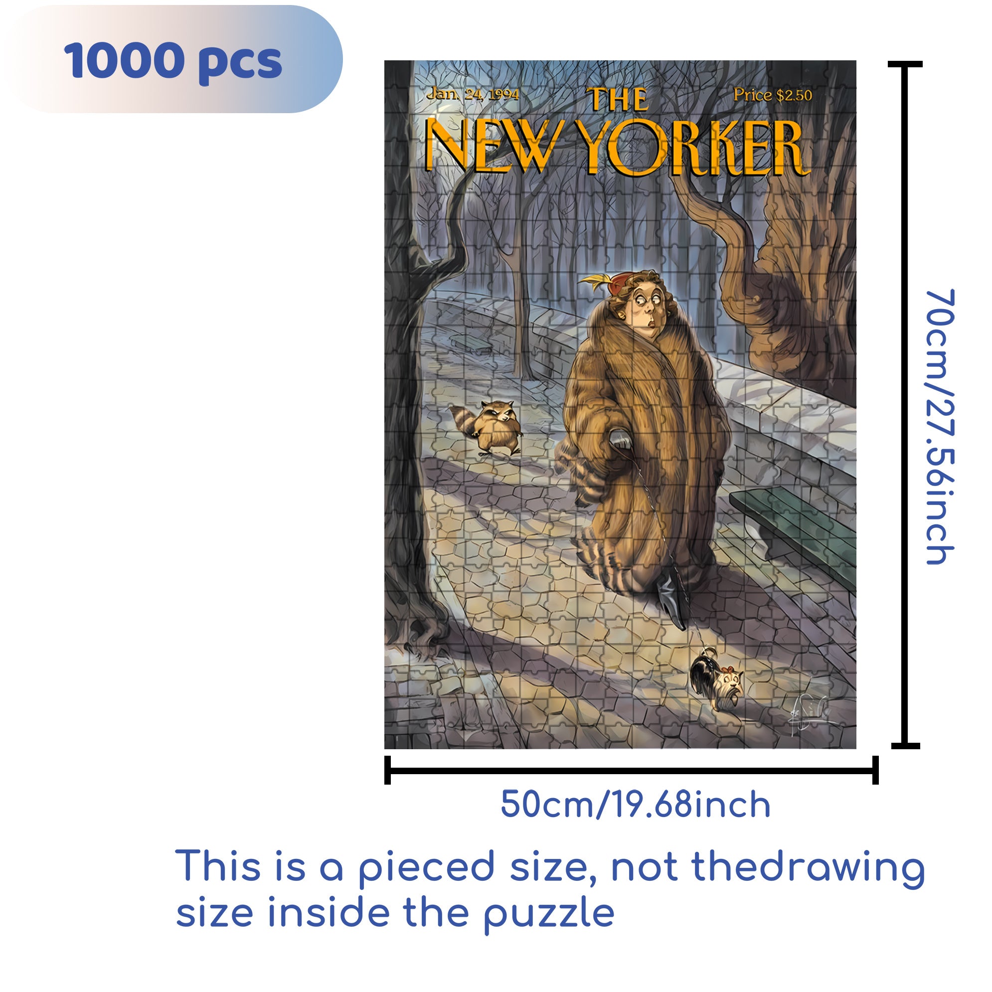 Being Stalked By A Raccoon 500pcs/1000pcs Jigsaw Puzzle, Scratch-Resistant, Interactive Family Game & Brain-Boosting DIY Decor, Perfect for Halloween, Christmas & New Year Gifts, Family Puzzle Game