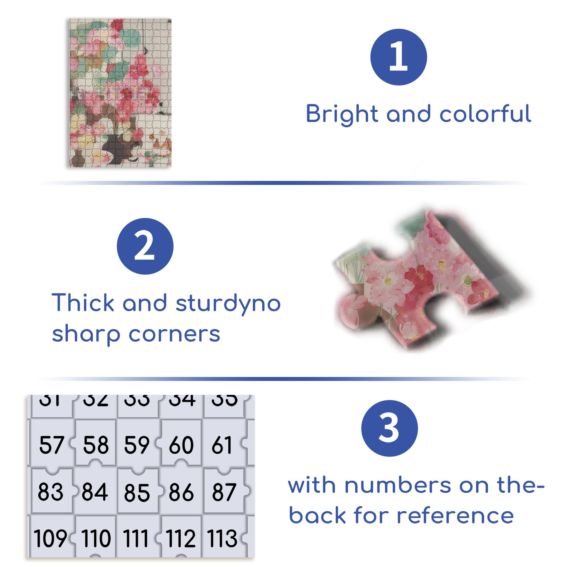 Blooming Lotus 500pcs/1000pcs Jigsaw Puzzle, Scratch-Resistant, Interactive Family Game & Brain-Boosting DIY Decor, Perfect for Halloween, Christmas & New Year Gifts, Family Puzzle Game
