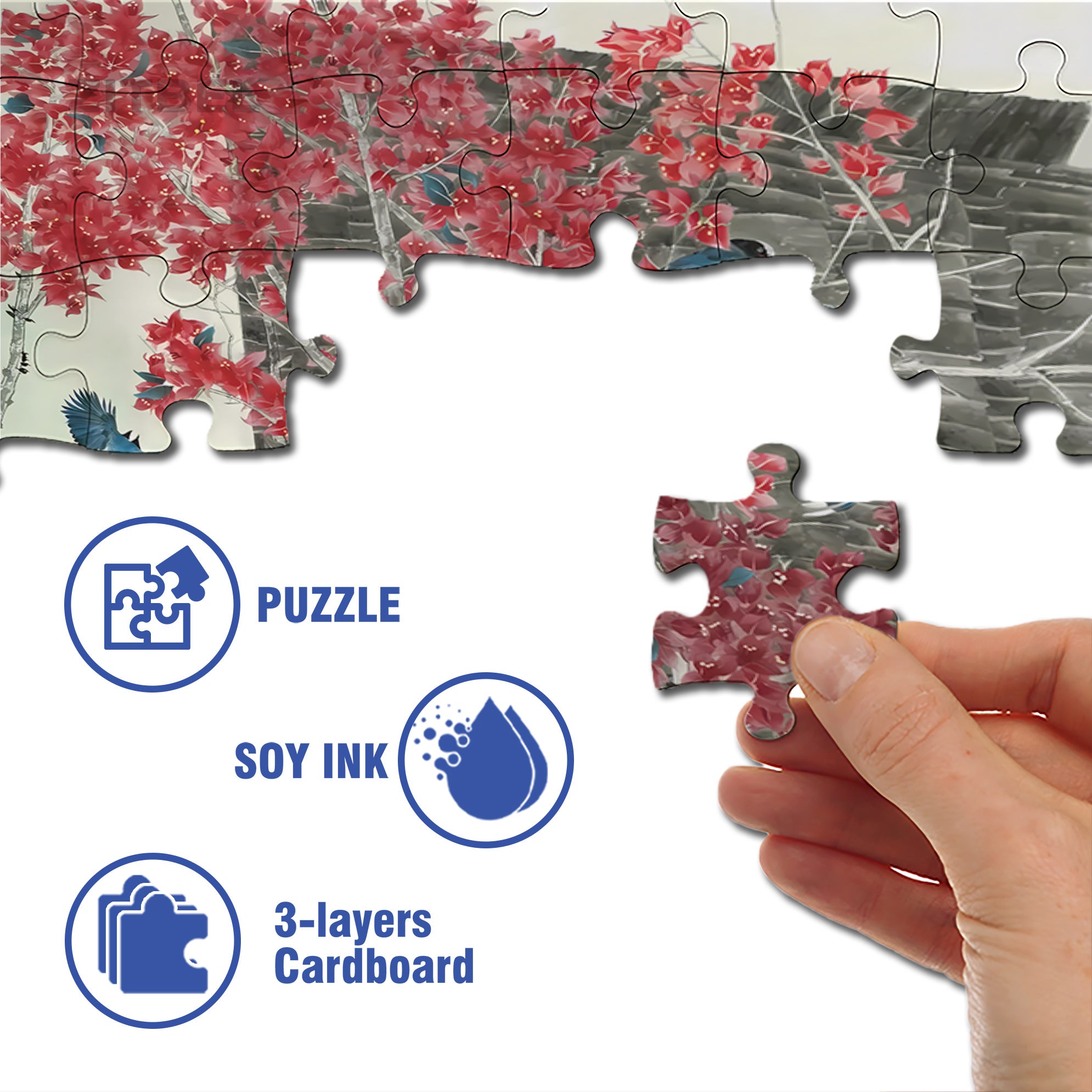 Branches 500pcs/1000pcs Jigsaw Puzzle, Scratch-Resistant, Interactive Family Game & Brain-Boosting DIY Decor, Perfect for Halloween, Christmas & New Year Gifts, Family Puzzle Game
