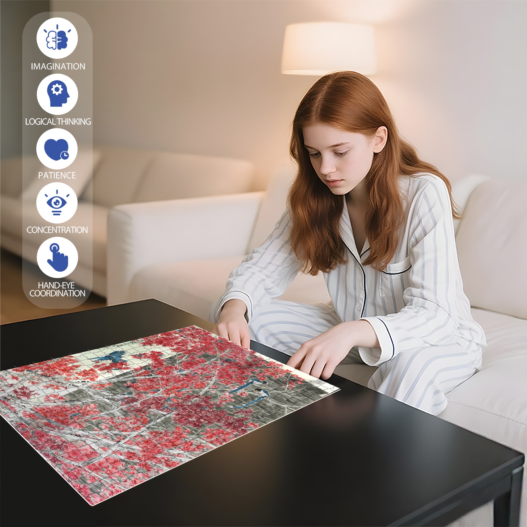 Branches 500pcs/1000pcs Jigsaw Puzzle, Scratch-Resistant, Interactive Family Game & Brain-Boosting DIY Decor, Perfect for Halloween, Christmas & New Year Gifts, Family Puzzle Game
