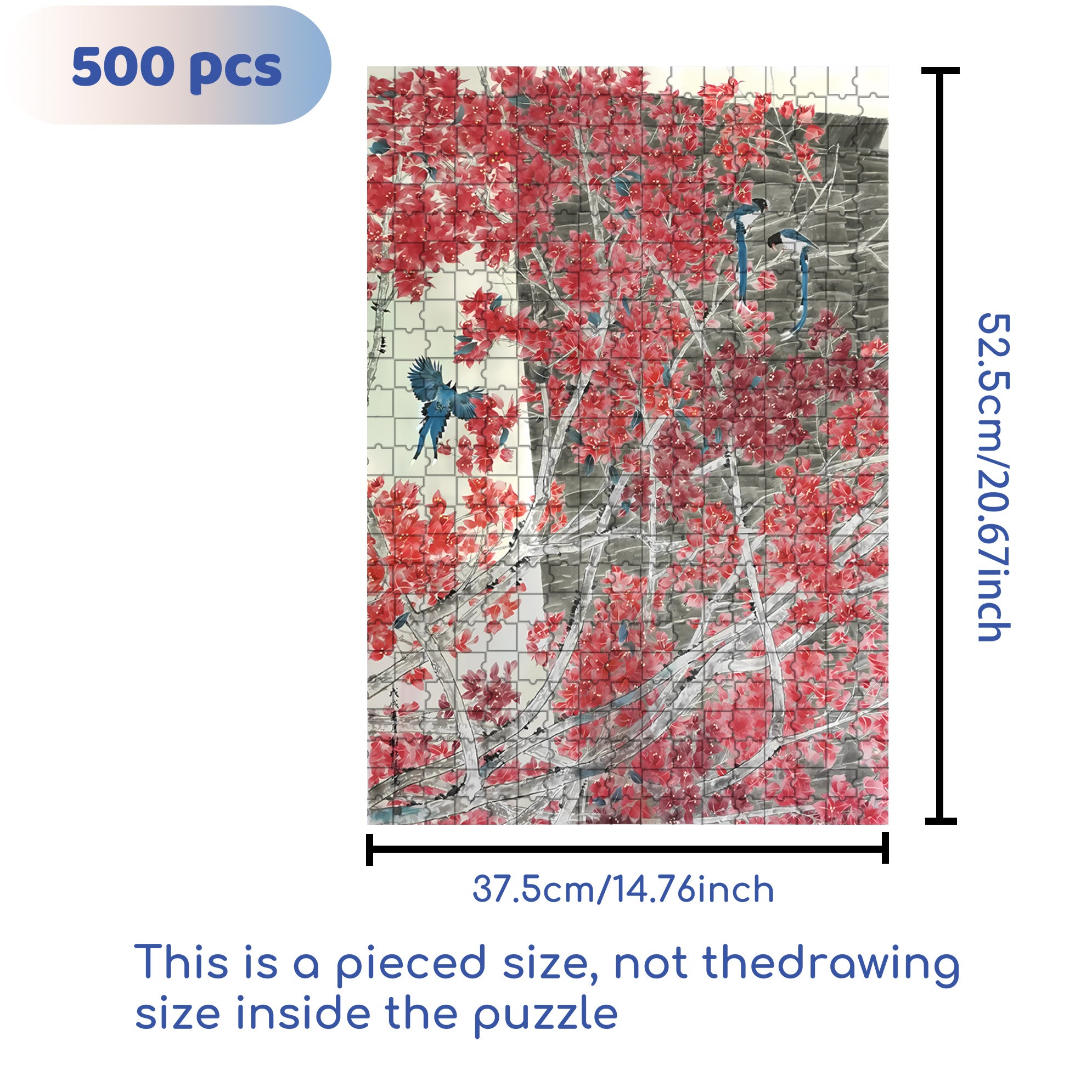 Branches 500pcs/1000pcs Jigsaw Puzzle, Scratch-Resistant, Interactive Family Game & Brain-Boosting DIY Decor, Perfect for Halloween, Christmas & New Year Gifts, Family Puzzle Game
