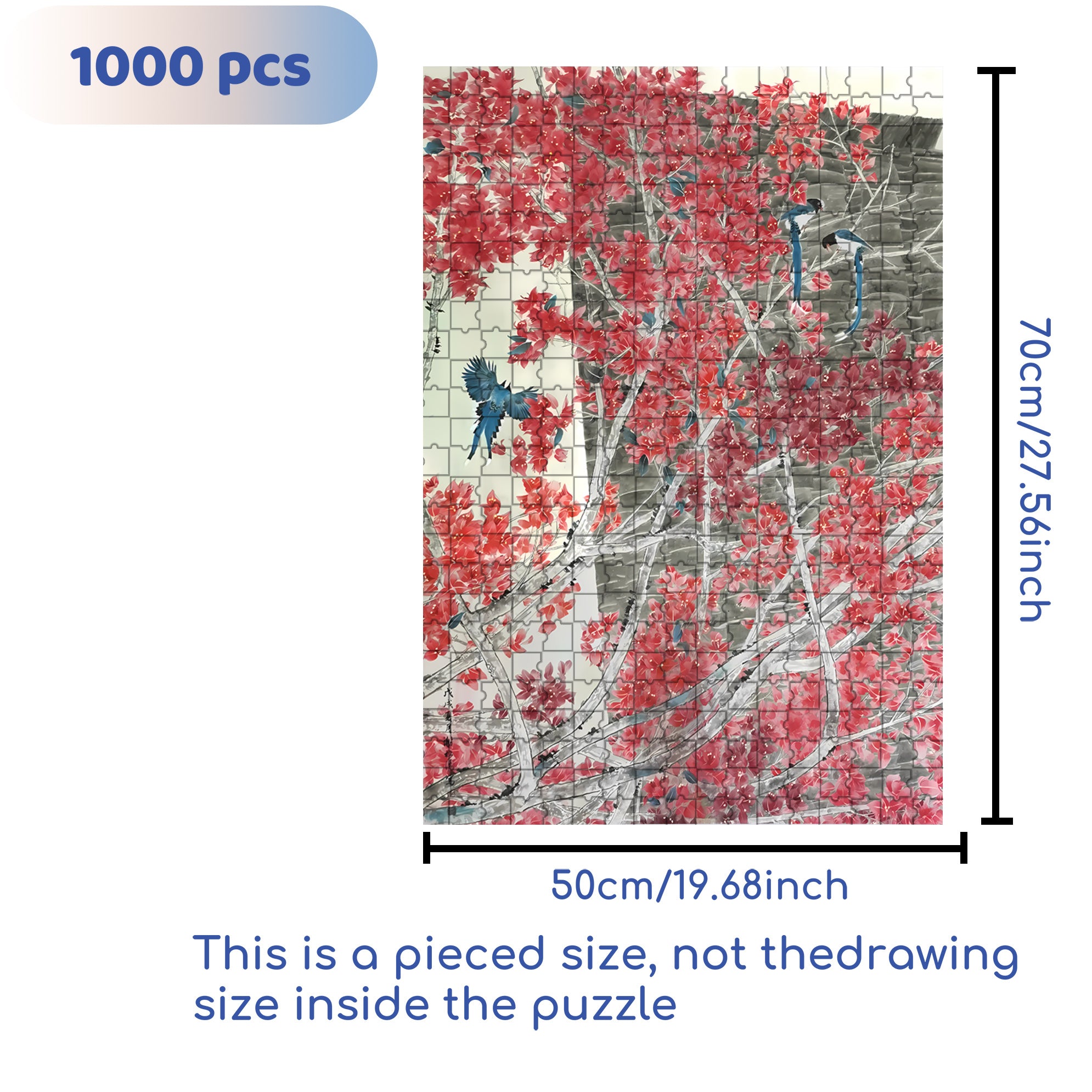 Branches 500pcs/1000pcs Jigsaw Puzzle, Scratch-Resistant, Interactive Family Game & Brain-Boosting DIY Decor, Perfect for Halloween, Christmas & New Year Gifts, Family Puzzle Game