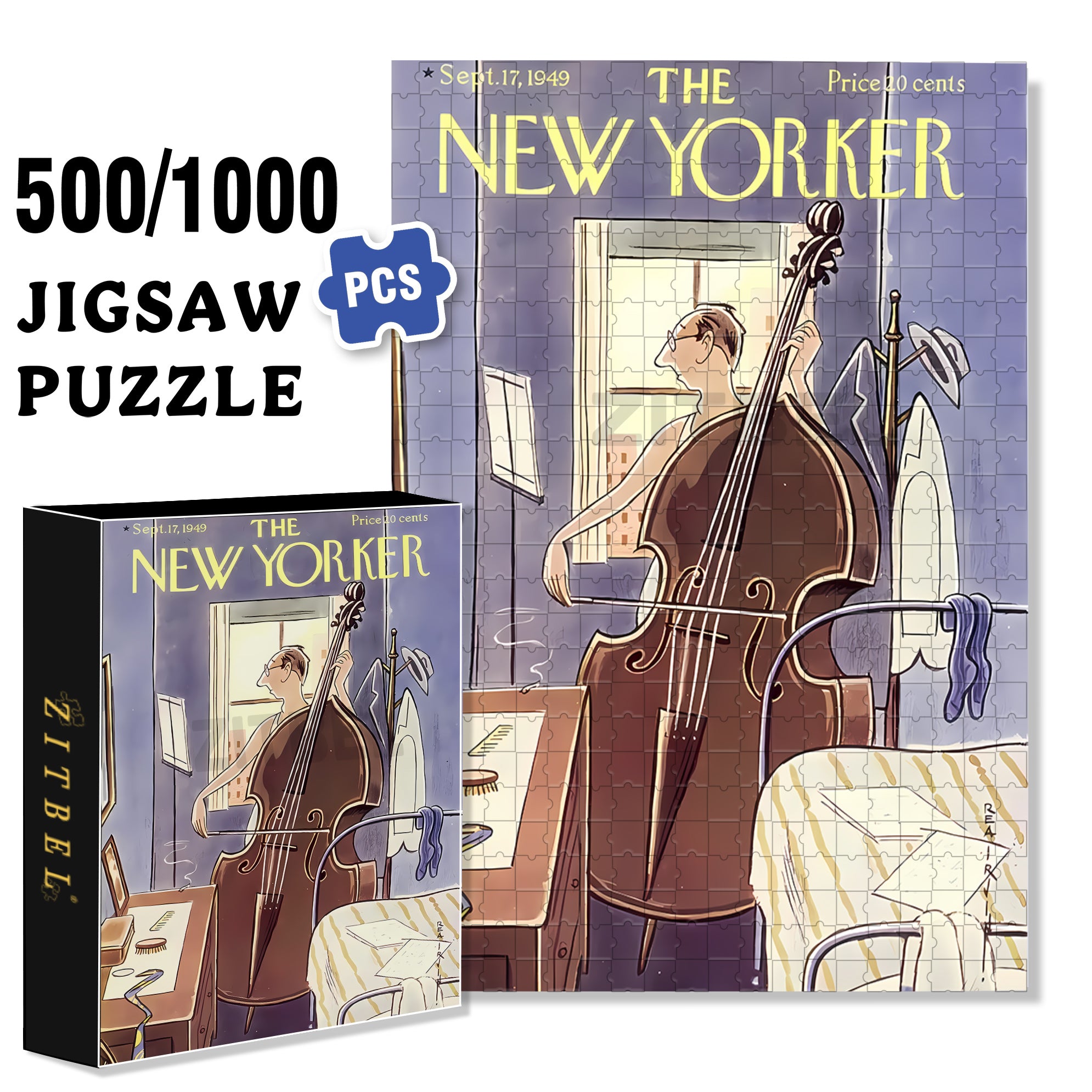 Cello Concerto 500pcs/1000pcs Jigsaw Puzzle, Scratch-Resistant, Interactive Family Game & Brain-Boosting DIY Decor, Perfect for Halloween, Christmas & New Year Gifts, Family Puzzle Game
