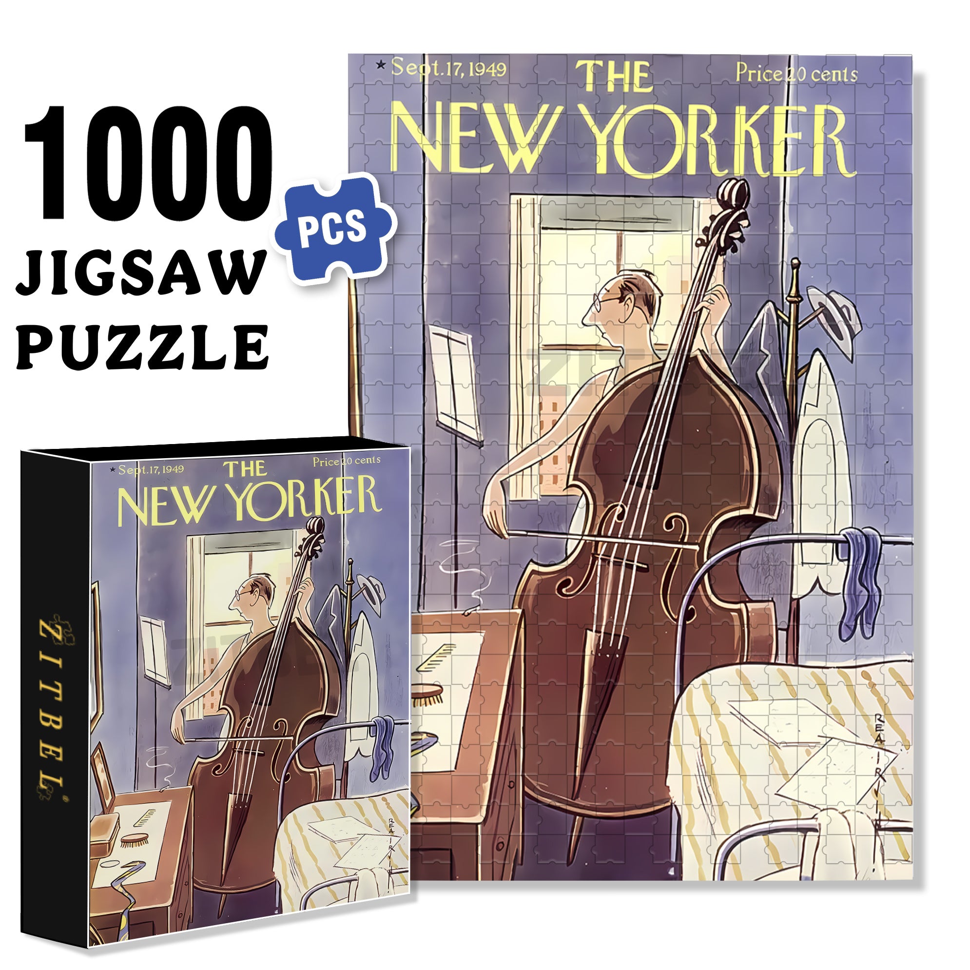 Cello Concerto 500pcs/1000pcs Jigsaw Puzzle, Scratch-Resistant, Interactive Family Game & Brain-Boosting DIY Decor, Perfect for Halloween, Christmas & New Year Gifts, Family Puzzle Game