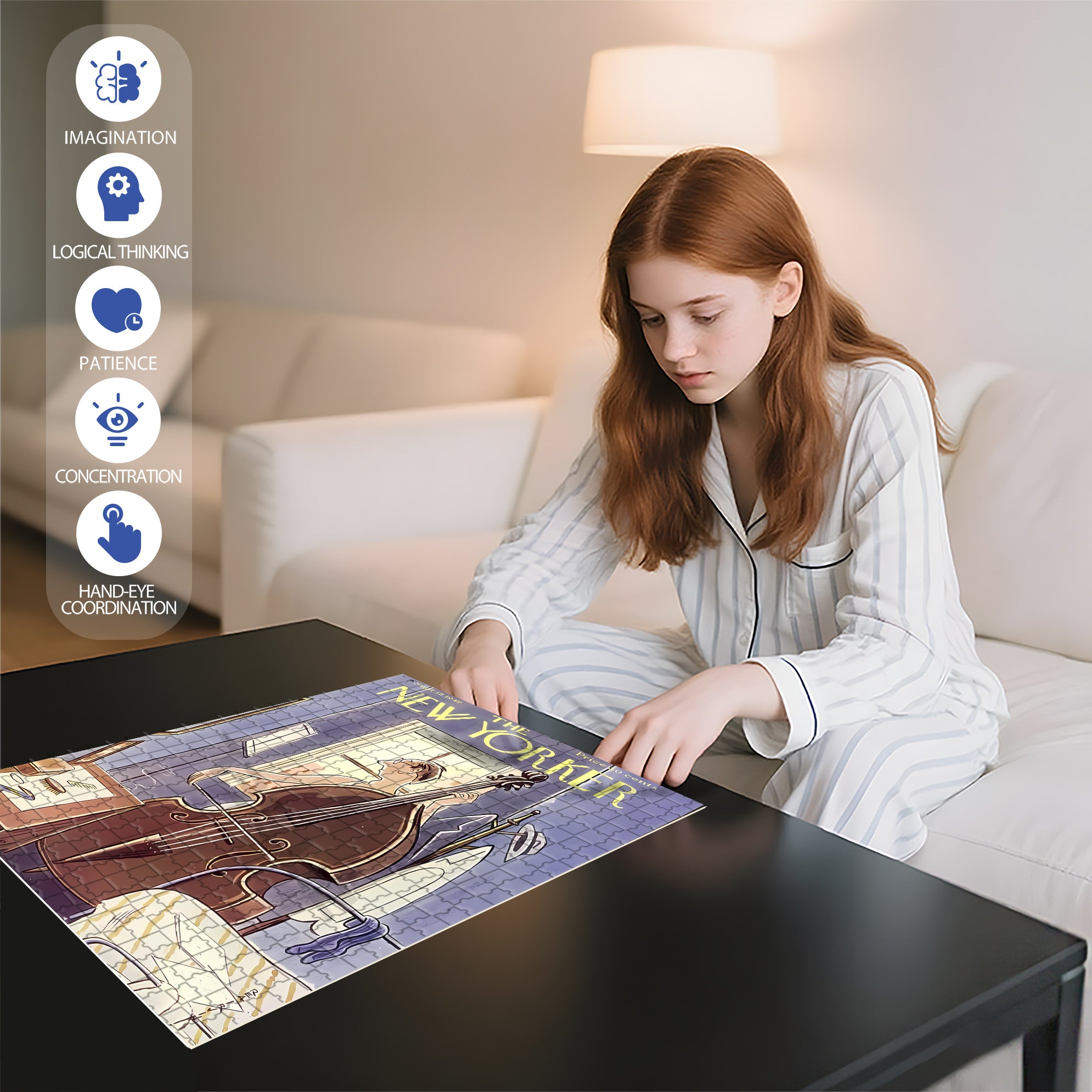 Cello Concerto 500pcs/1000pcs Jigsaw Puzzle, Scratch-Resistant, Interactive Family Game & Brain-Boosting DIY Decor, Perfect for Halloween, Christmas & New Year Gifts, Family Puzzle Game