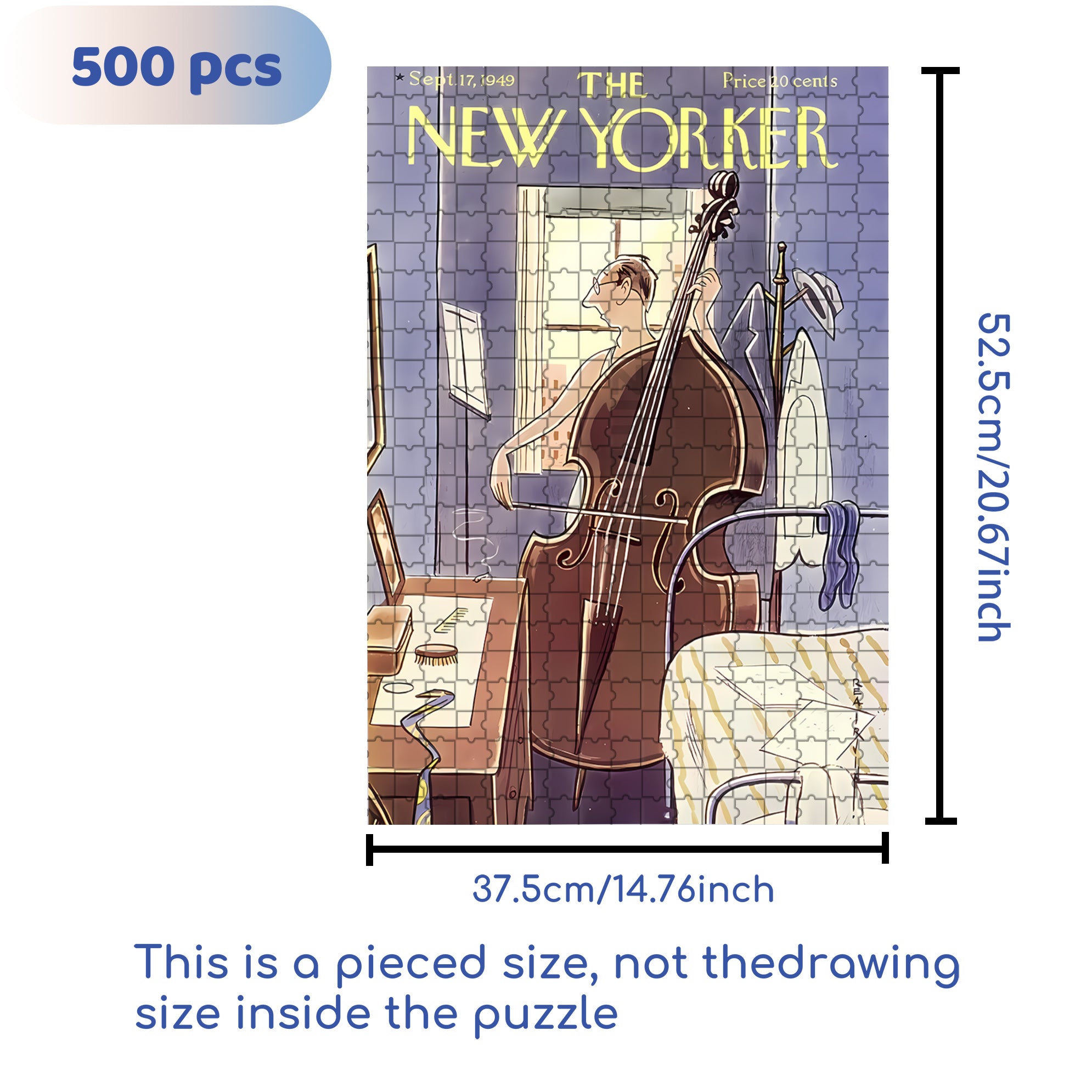 Cello Concerto 500pcs/1000pcs Jigsaw Puzzle, Scratch-Resistant, Interactive Family Game & Brain-Boosting DIY Decor, Perfect for Halloween, Christmas & New Year Gifts, Family Puzzle Game